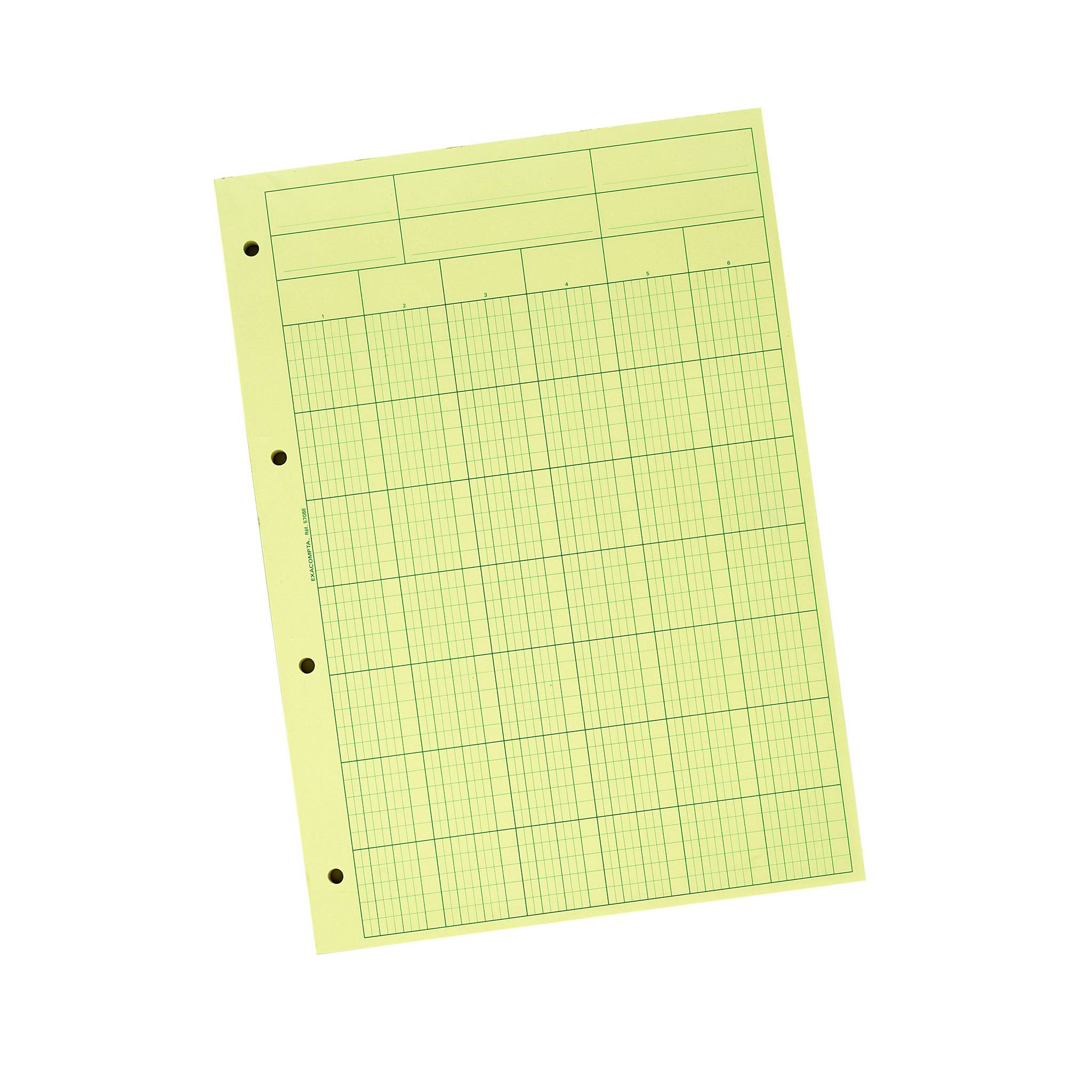 Exacompta 5x Block A4 mit 6 Kolonnen gelb - Grau - 5706E