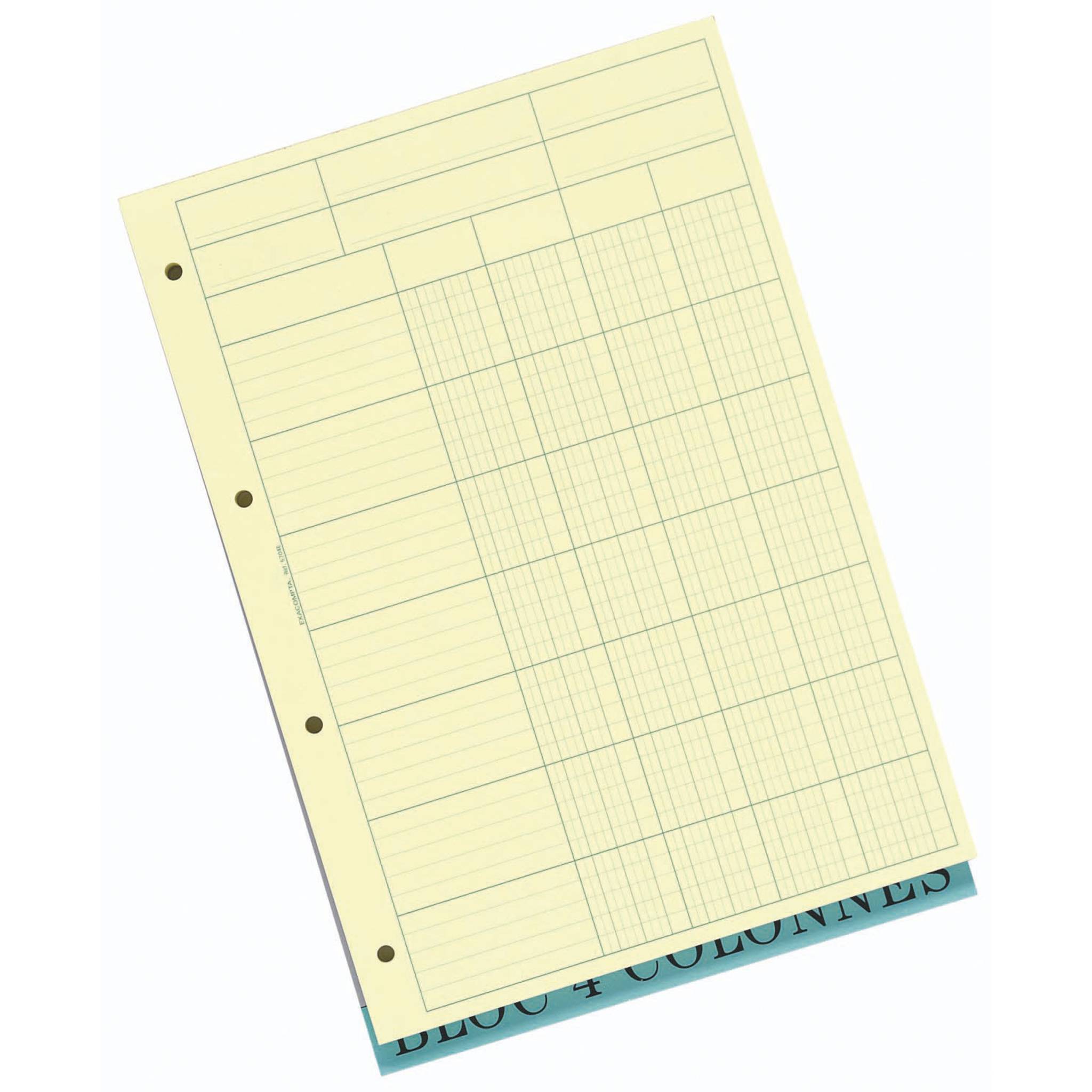 Exacompta 5x Block A4 mit 4 Kolonnen gelb - Grau - 5704E