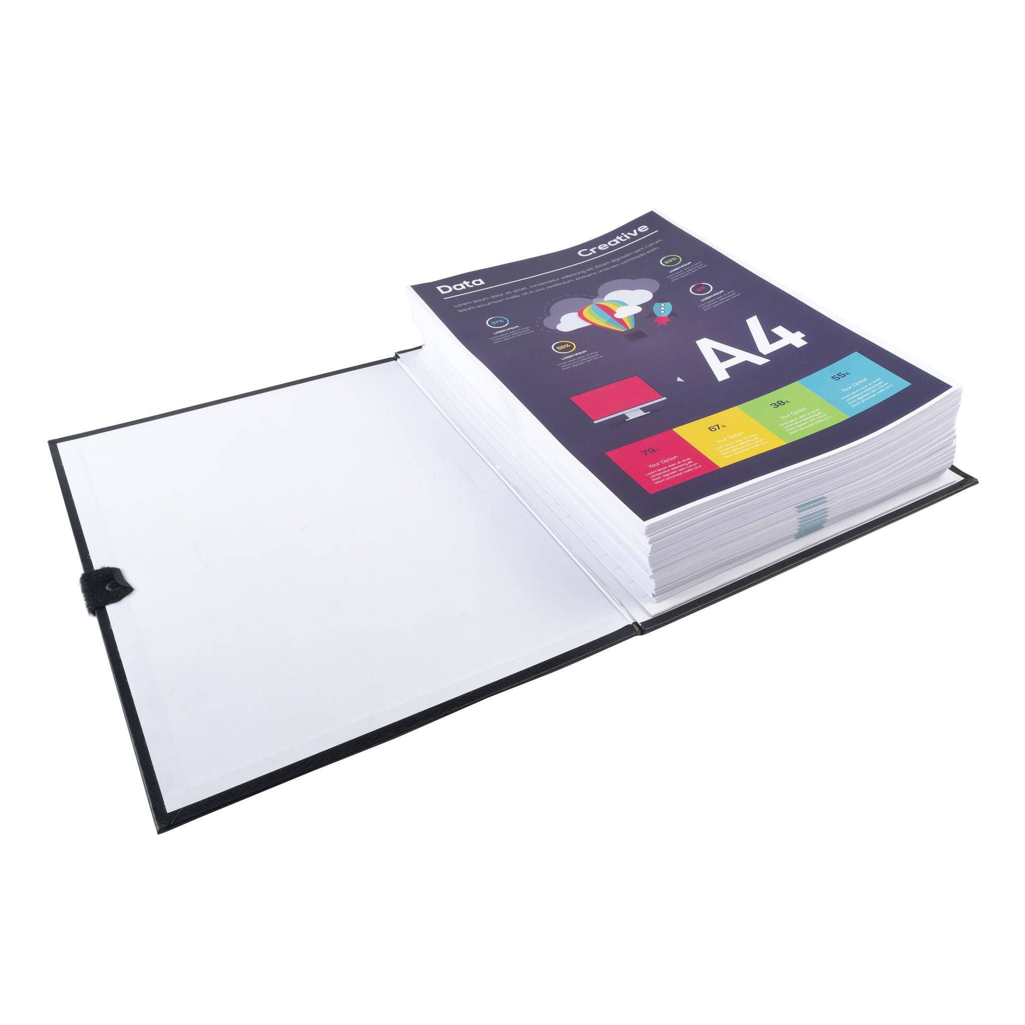 Exacompta 10x Mappe mit Gürtel mit Klettverschluss - 24x32cm - Schwarz - 2641E