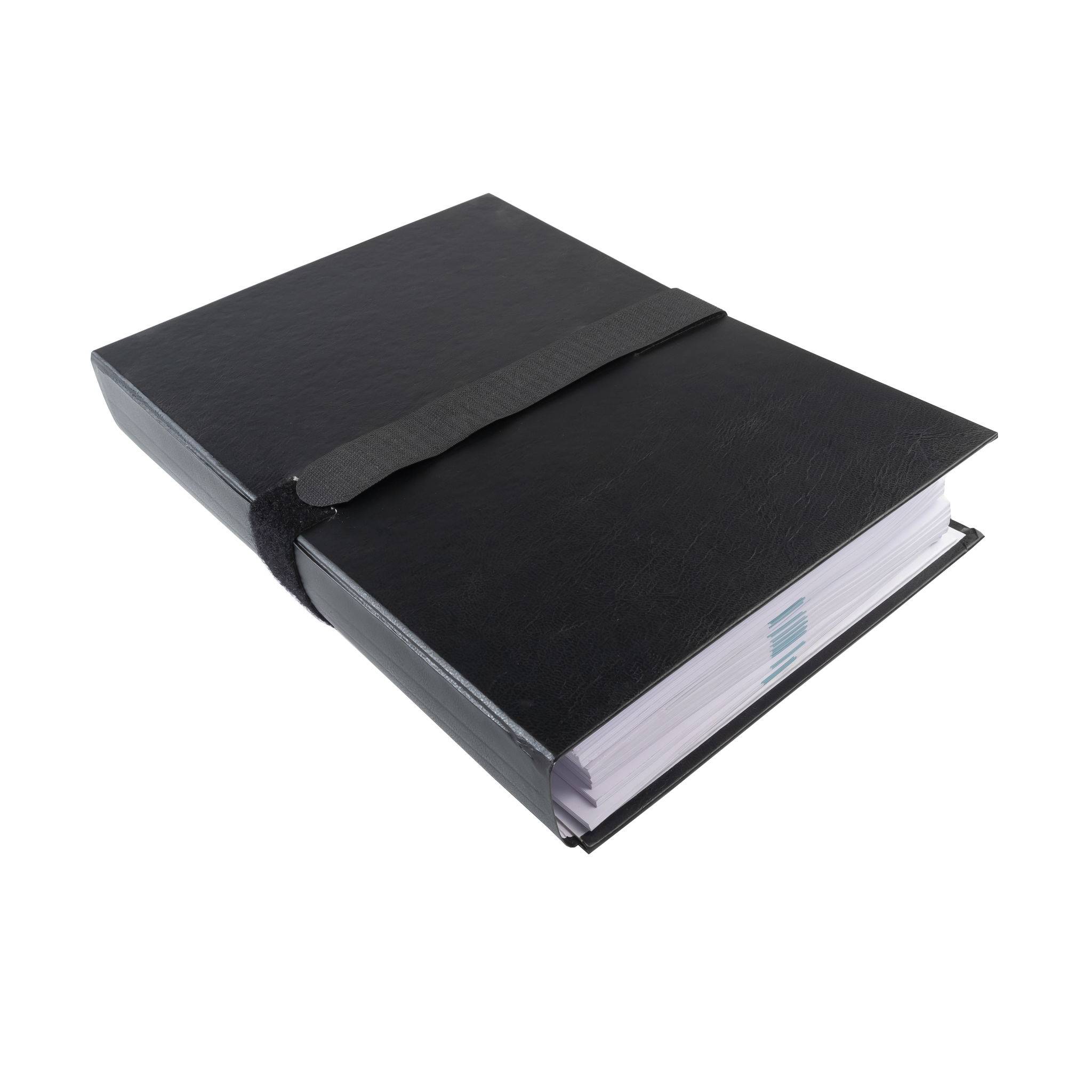 Exacompta 10x Mappe mit Gürtel mit Klettverschluss - 24x32cm - Schwarz - 2641E