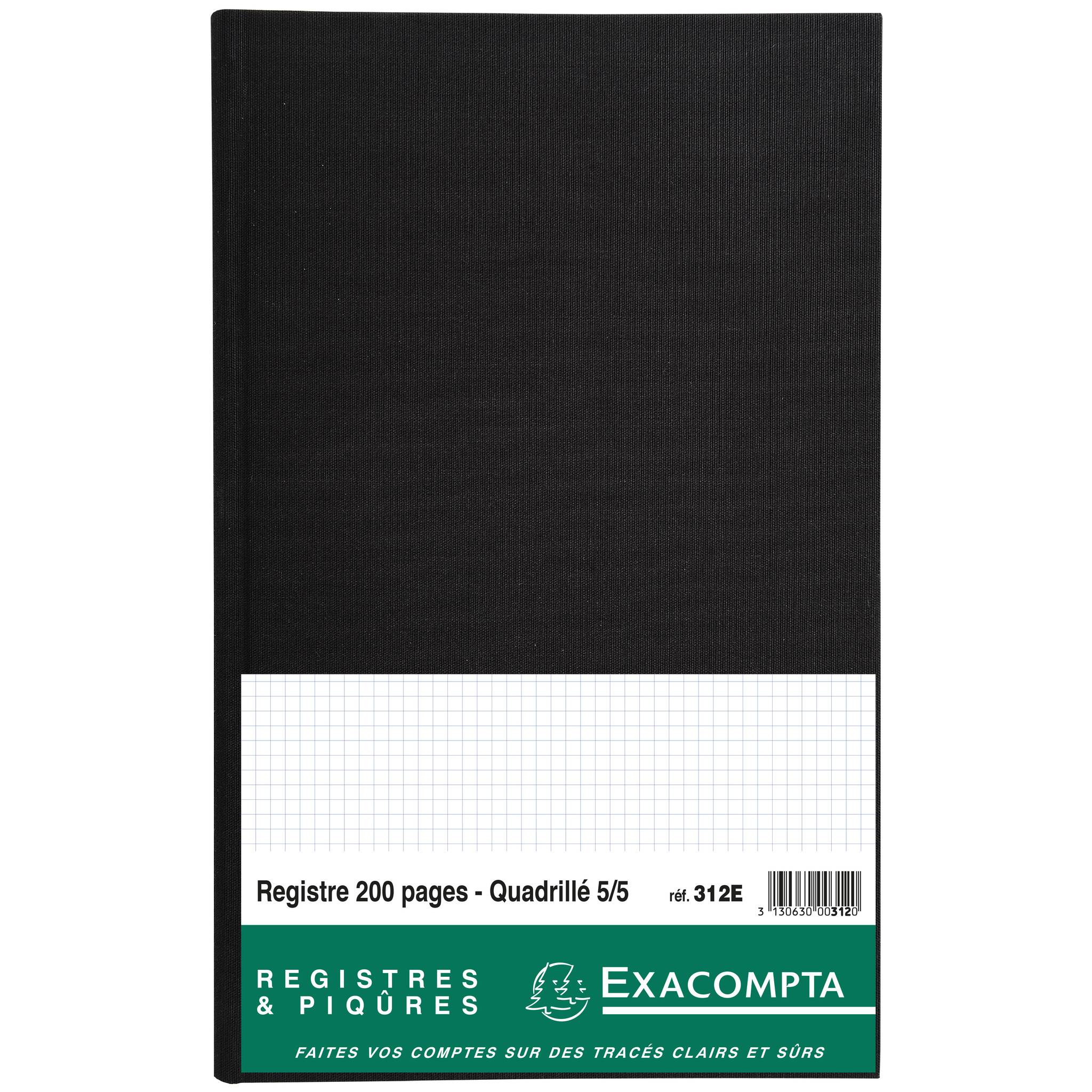 Exacompta Geschäftsbuch 36x22.5 200S - Schwarz - 312E