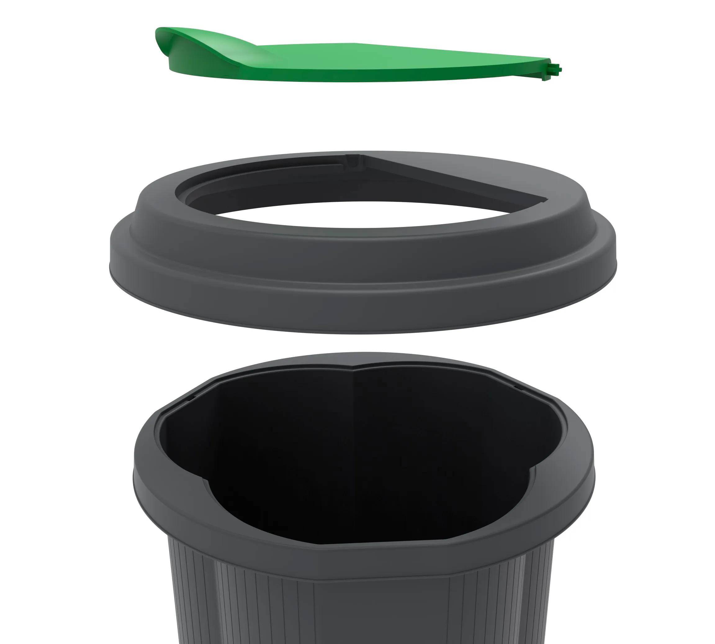 Exacompta Abfalleimer Tri Bin EcoBlack - Schwarz - 44214D