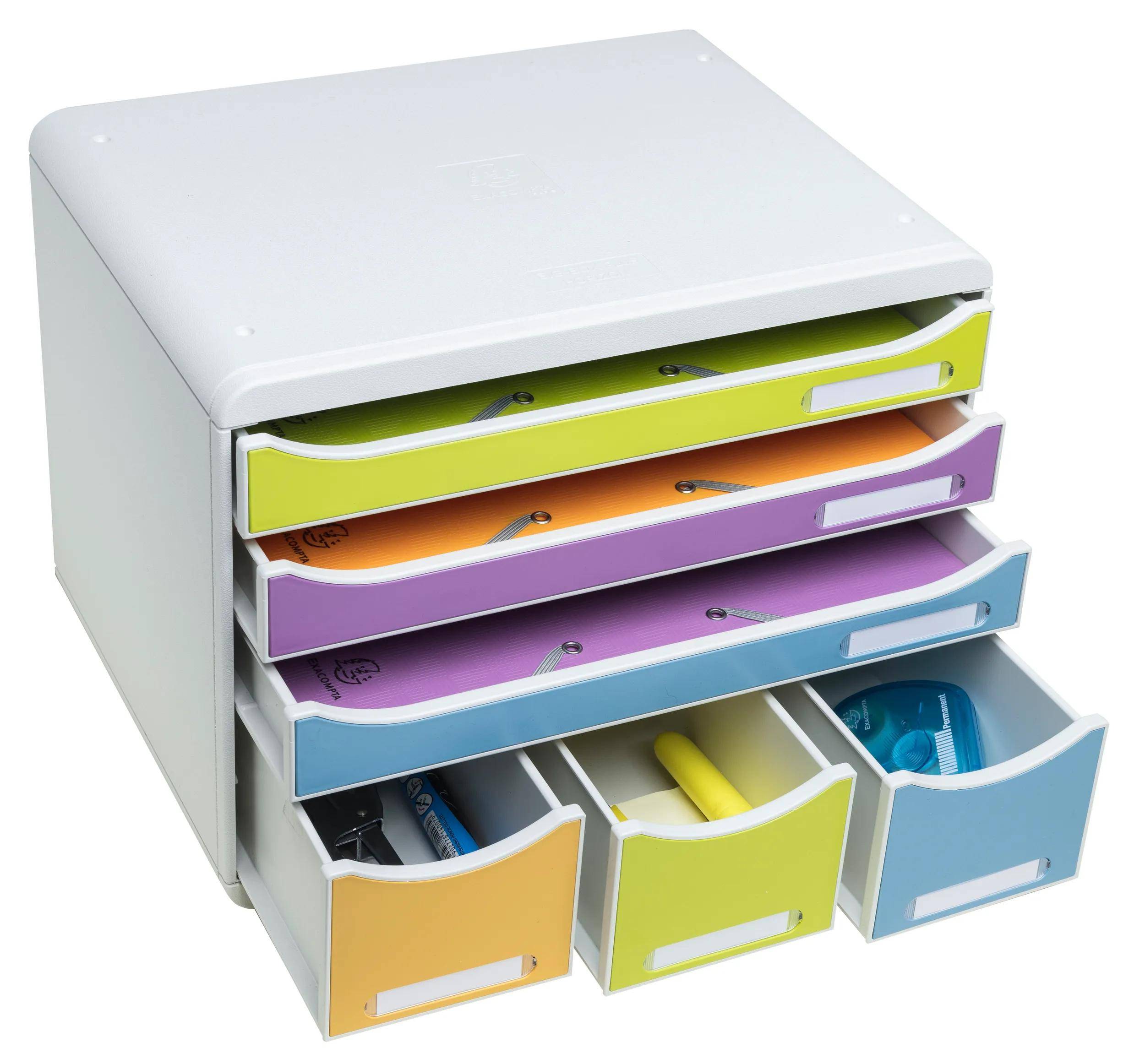 Exacompta Schubladenbox STOREBOX, 6 Schubladen, Pop N'Co Farben sortiert 306909D