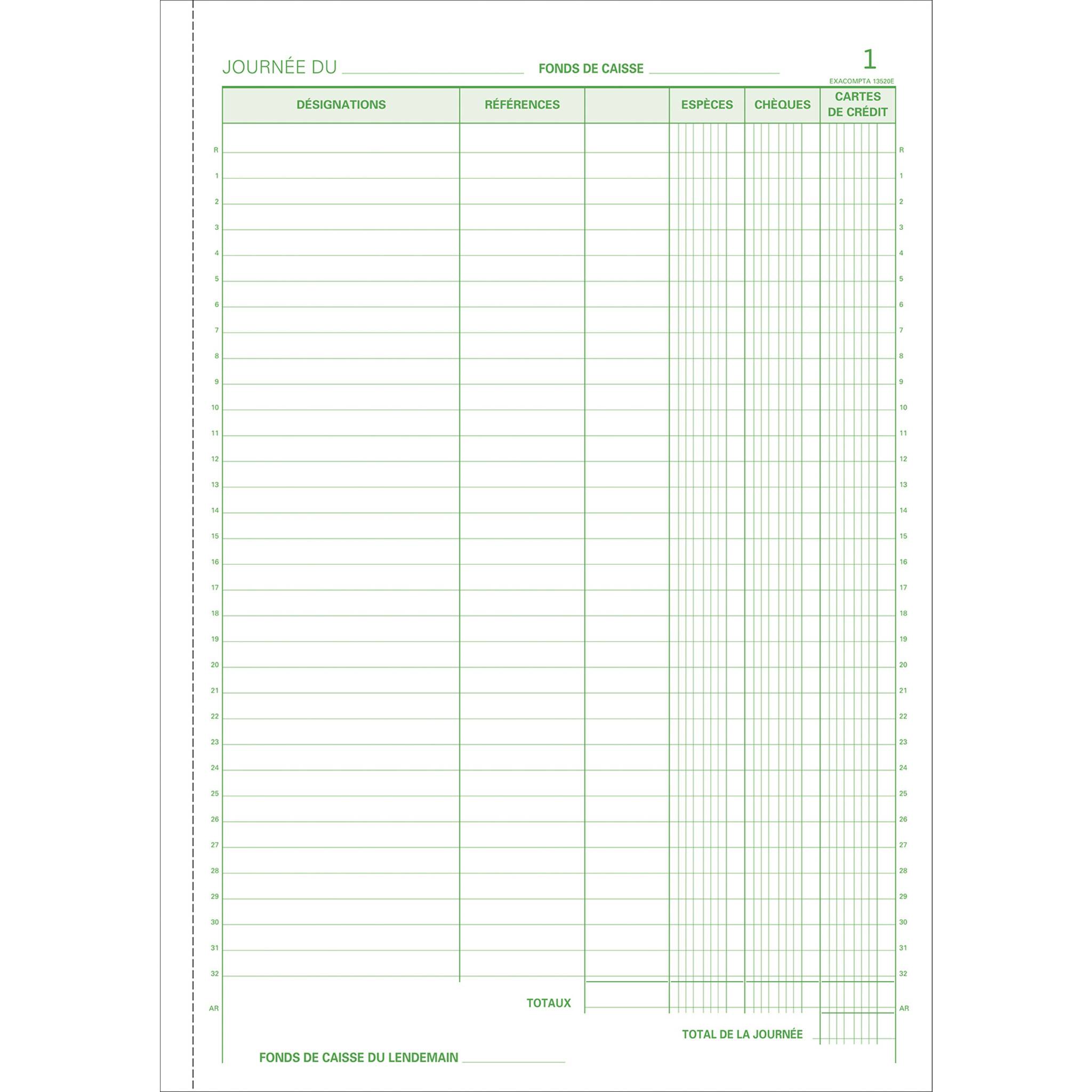 Exacompta 5x Manifold Kassenbelge 29.7x21 50B iD - - 13520E