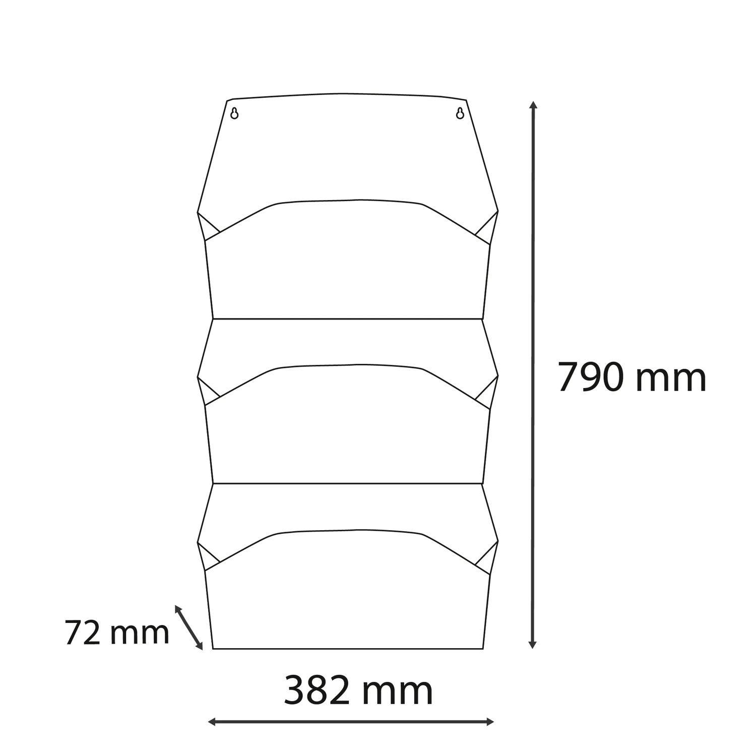 Exacompta 3er-Set Wandprospekthalter 72x382x289mm - Farben sortiert - 611303SETD