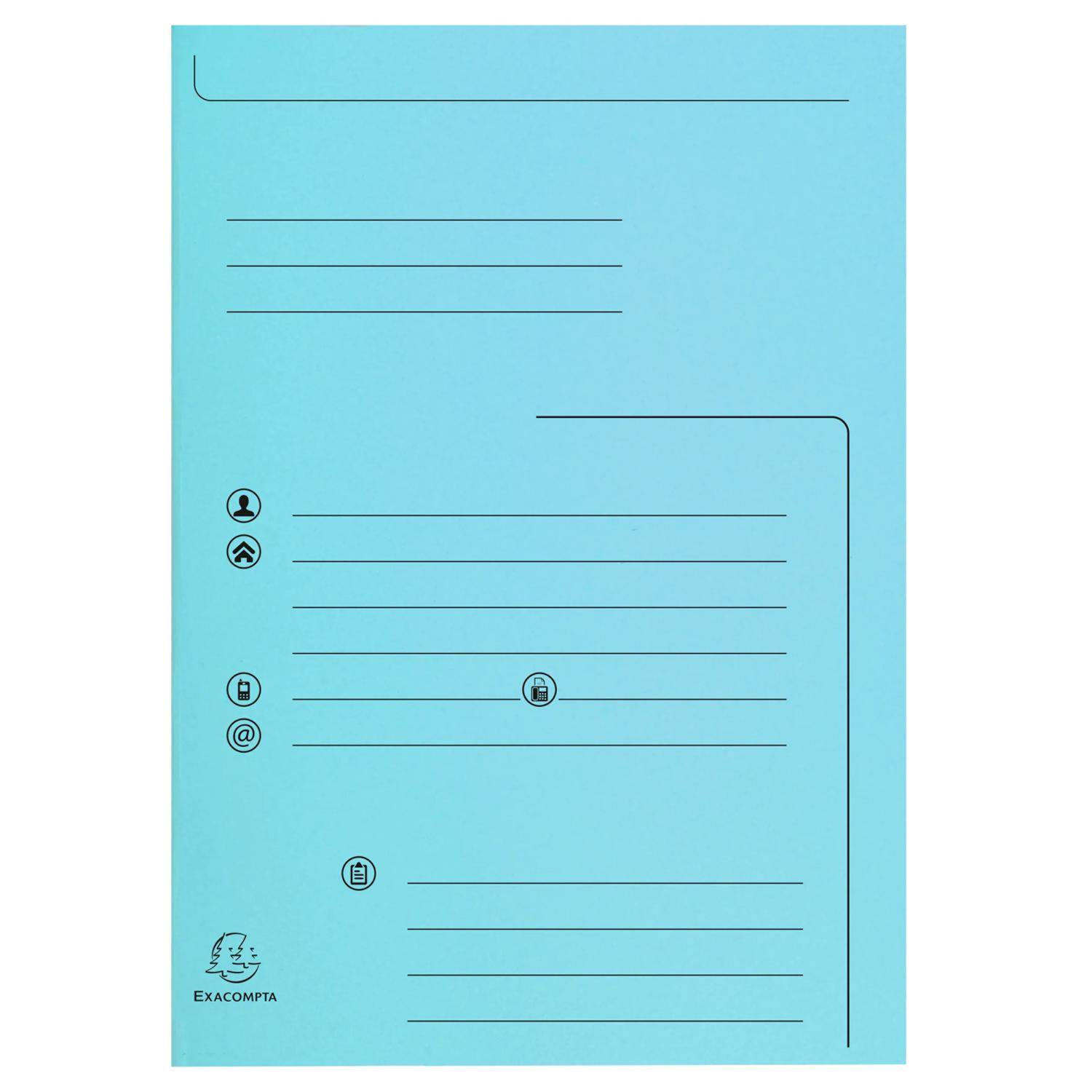 Exacompta 5x 25er Aktenmappen 2 Klappen SUPER 210 - 24x32cm - sortiert - 334000E