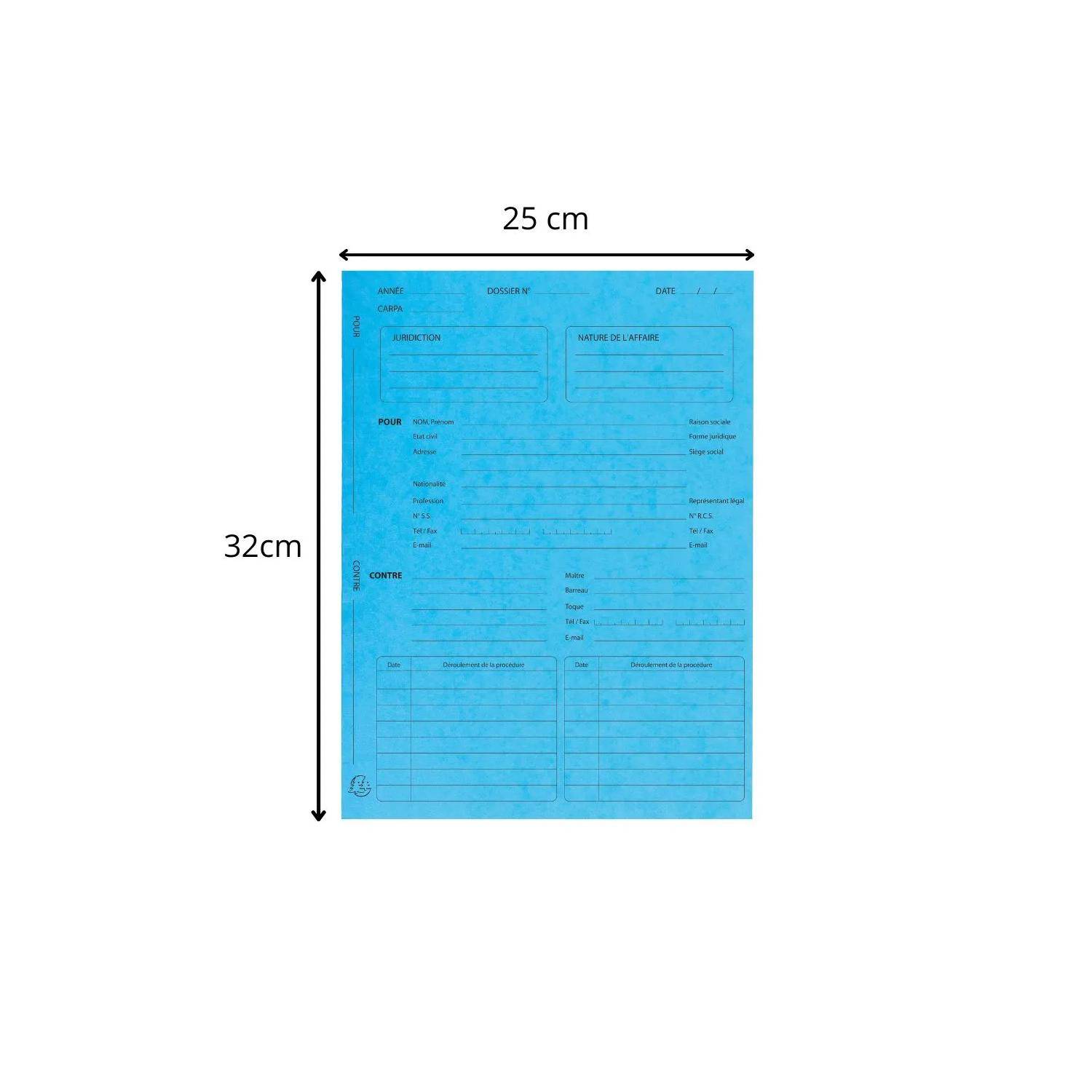 Exacompta 5x 25er Aktendeckel Procedure elfenbein 25x32cm - Türkis - 445102E