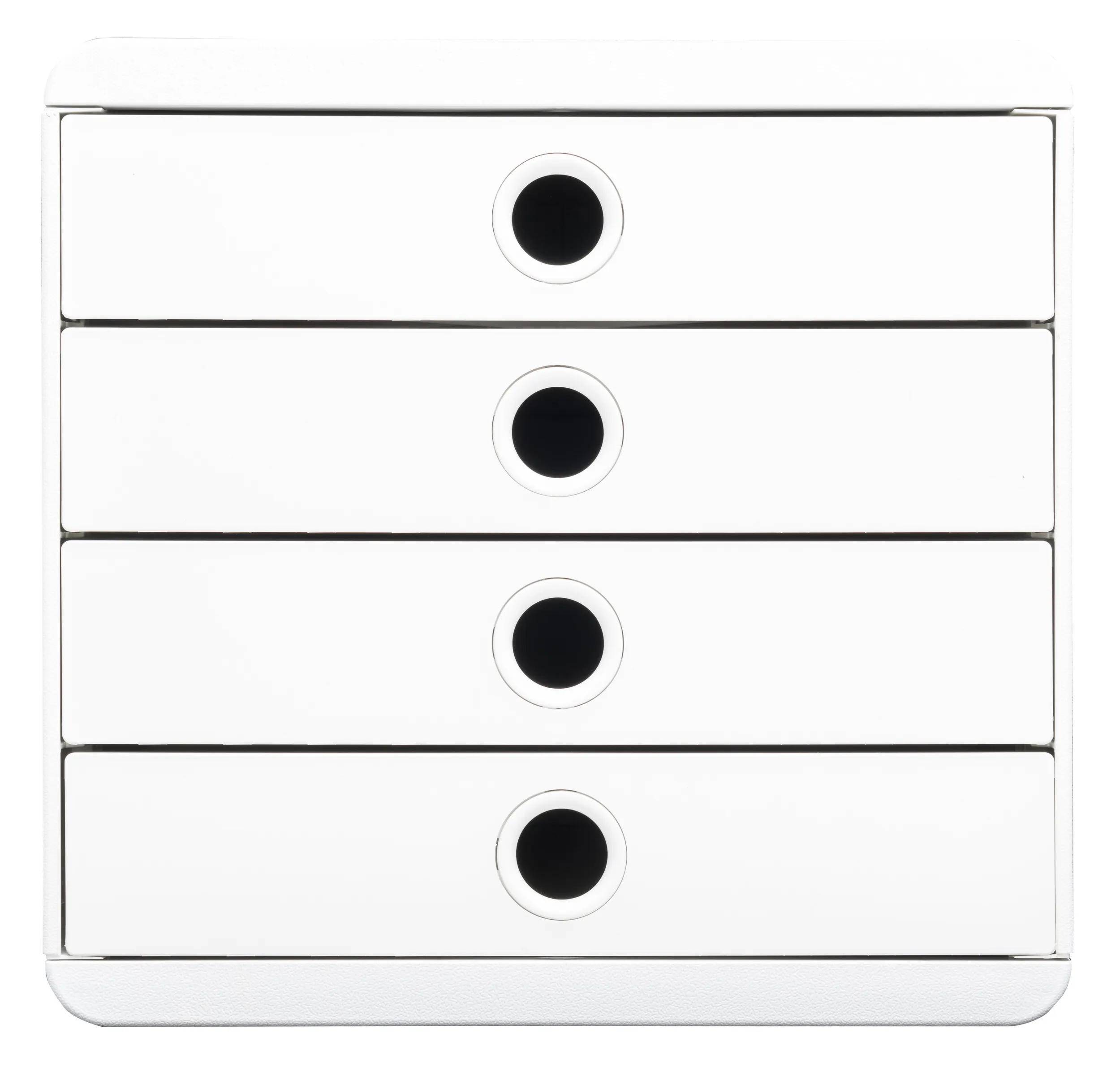 Exacompta Schubladenbox Pop Box, 4 Schubladen, AutentiK - Weiß - 314313D