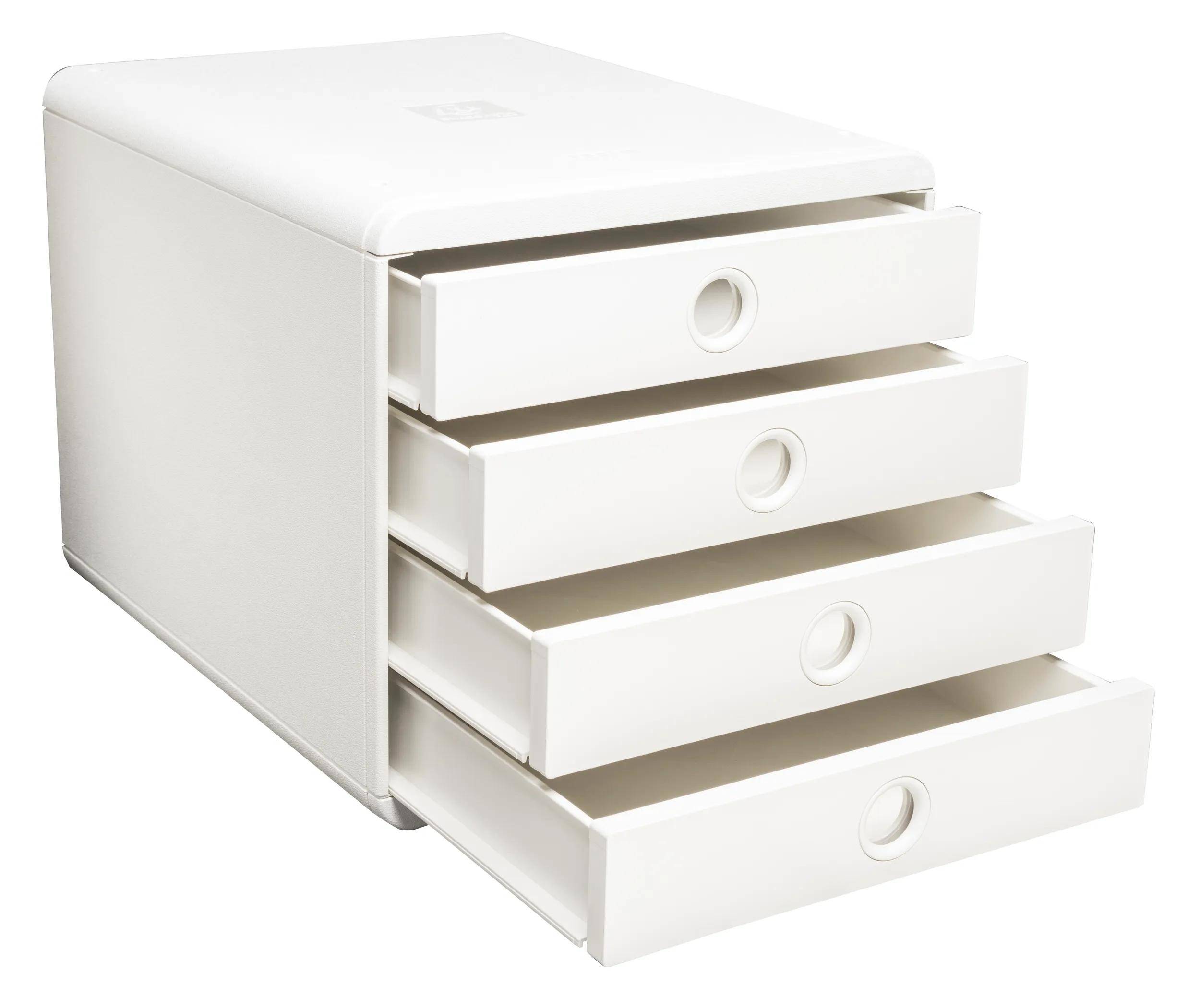 Exacompta Schubladenbox Pop Box, 4 Schubladen, AutentiK - Weiß - 314313D