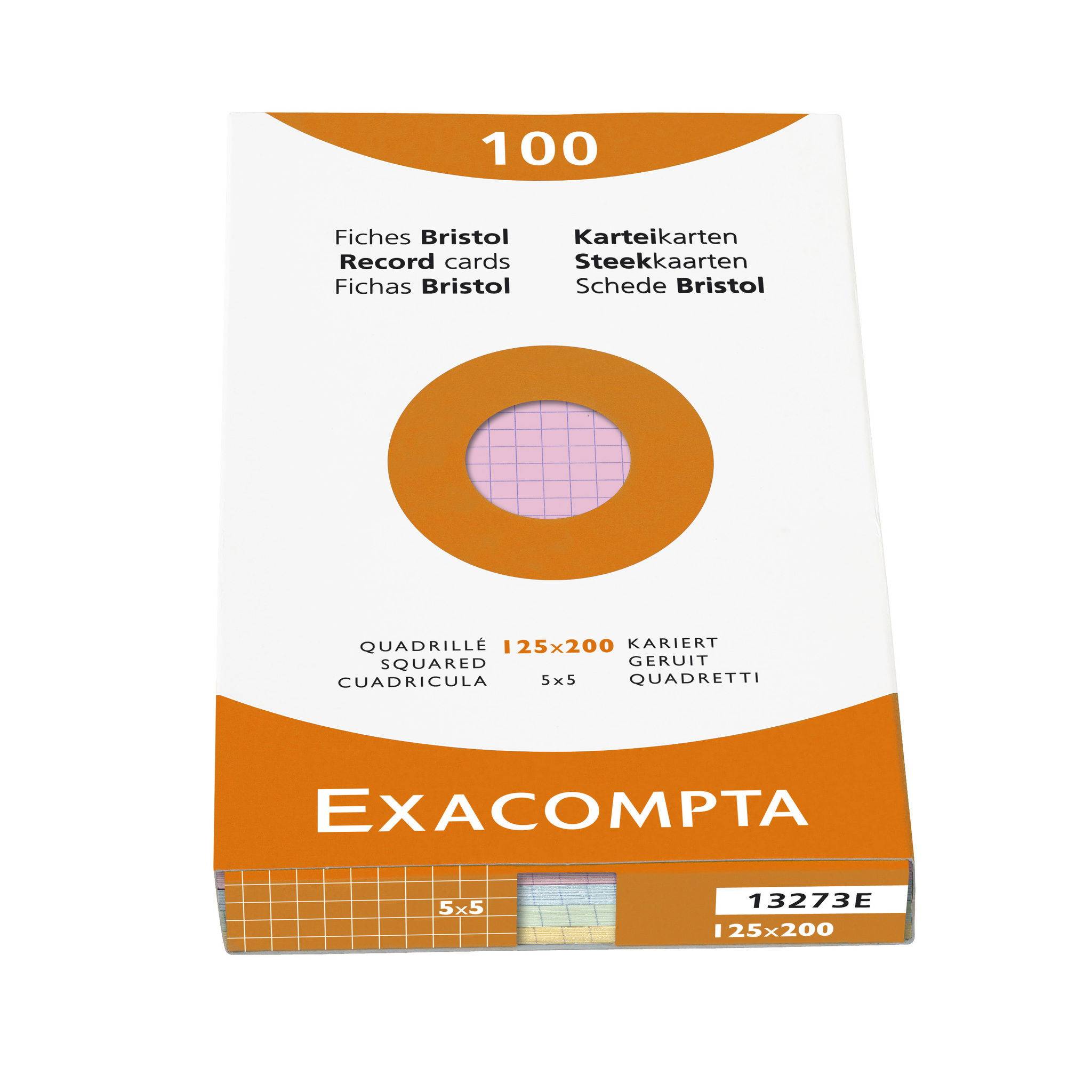 Exacompta 12x Karteikarten 125x200 kariert 100St - sortiert - 13273E