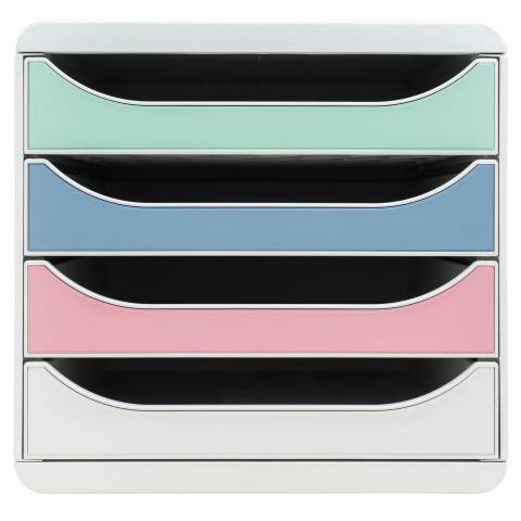 Exacompta Schubladenbox BIG BOX, 4 Schubladen, AutentiK Farben sortiert 310303D