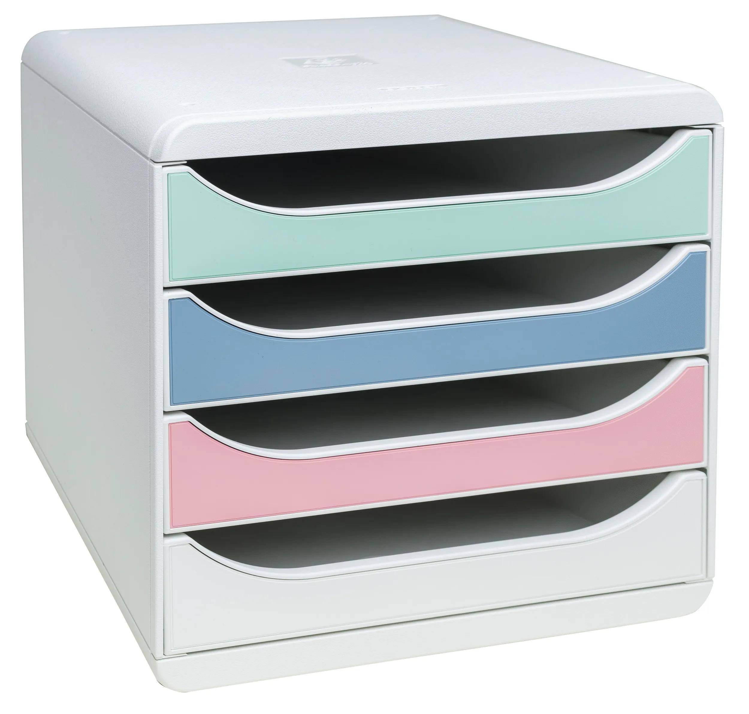 Exacompta Schubladenbox BIG BOX, 4 Schubladen, AutentiK Farben sortiert 310303D