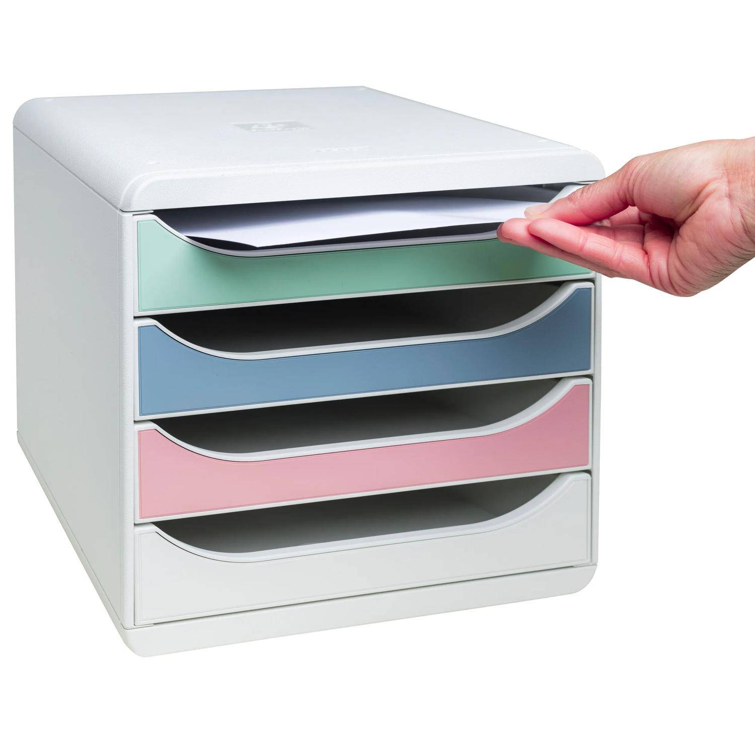 Exacompta Schubladenbox BIG BOX, 4 Schubladen, AutentiK Farben sortiert 310303D