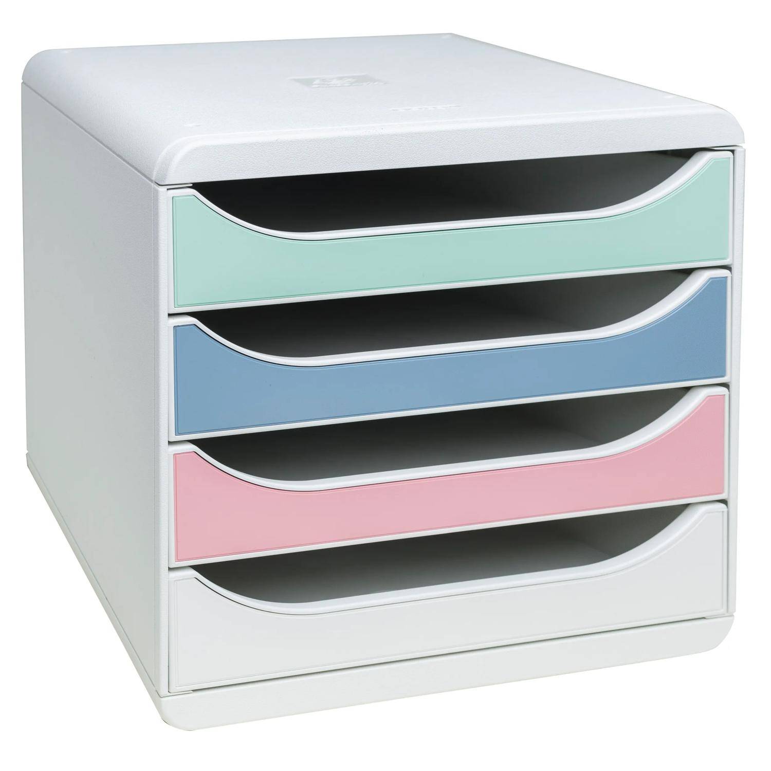 Exacompta Schubladenbox BIG BOX, 4 Schubladen, AutentiK Farben sortiert 310303D