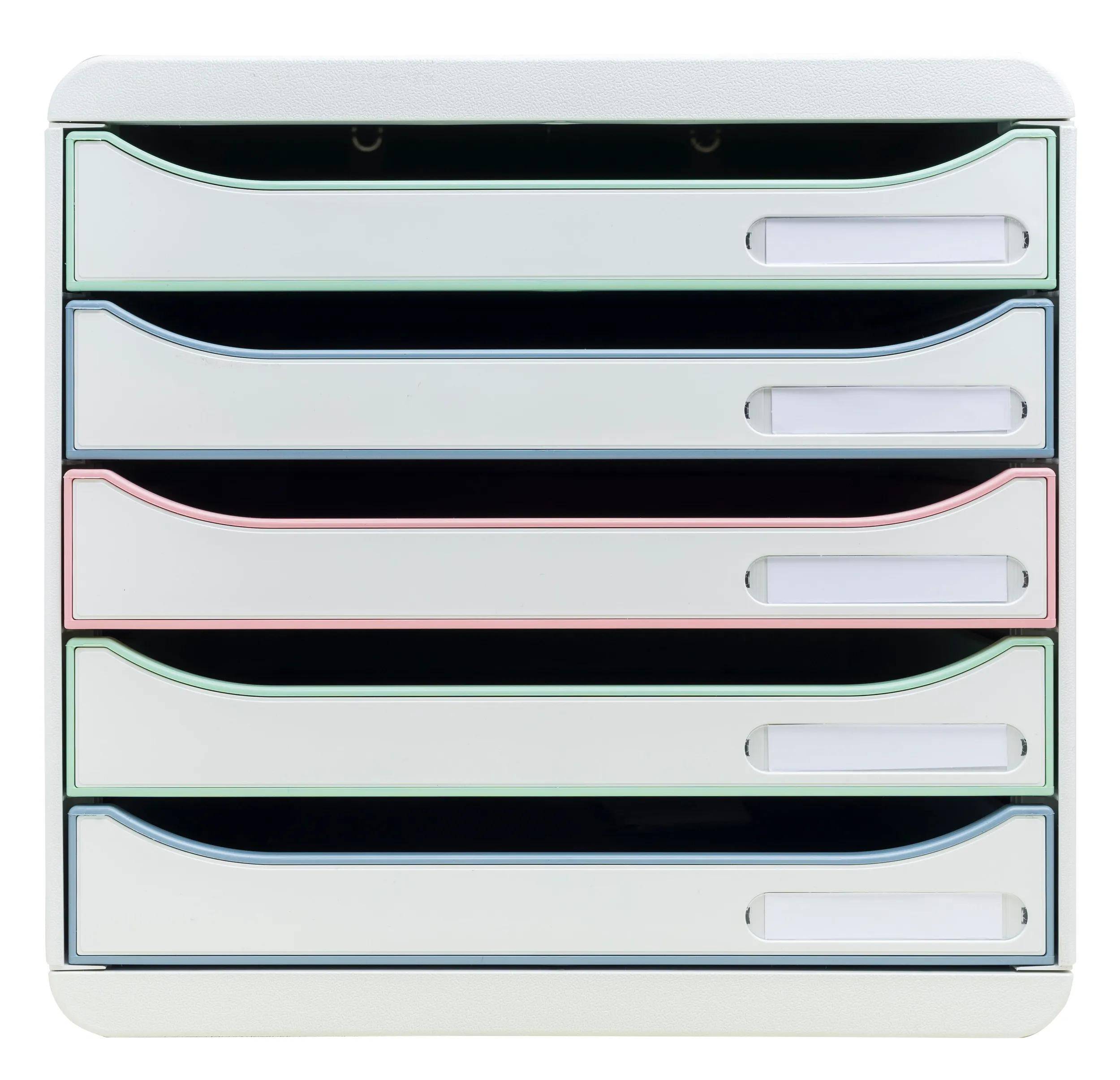 Exacompta Schubladenbox BIG BOX, 5 Schubladen, AutentiK Farben sortiert 309303D