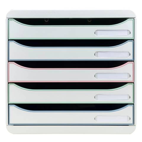 Exacompta Schubladenbox BIG BOX, 5 Schubladen, AutentiK Farben sortiert 309303D