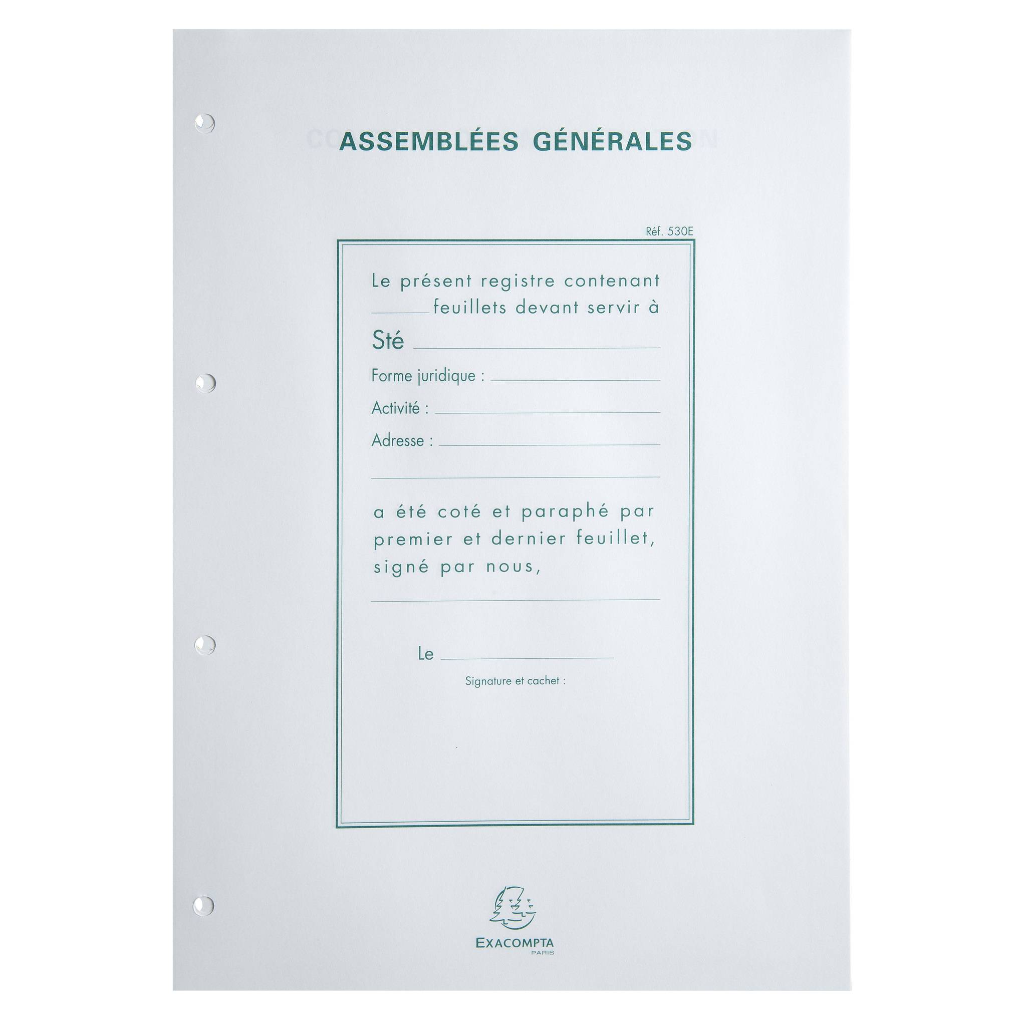 Exacompta 100 Blatt 29.7x21 weiss 4-Fach gelocht - Weiß - 5419E