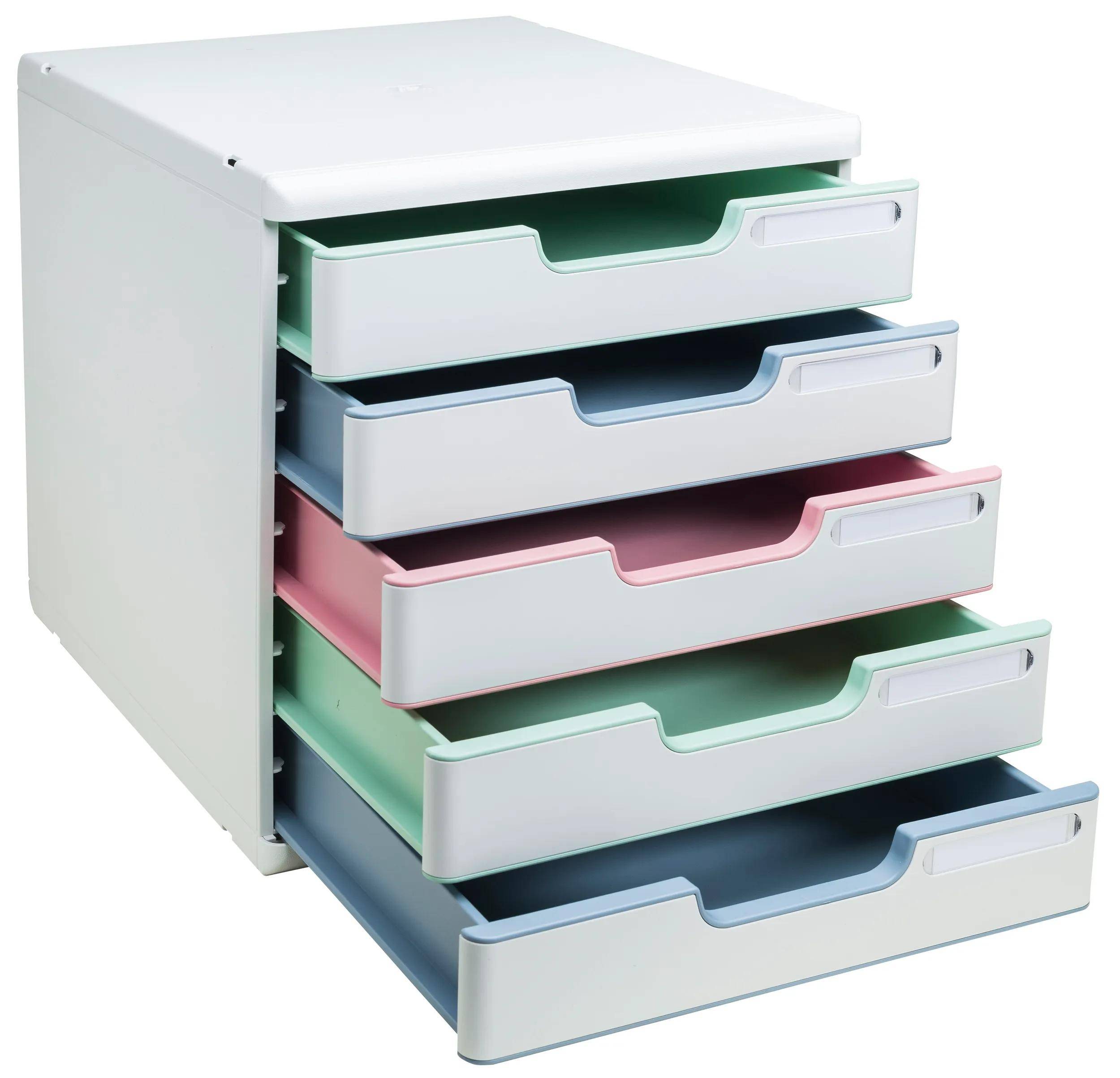 Exacompta Schubladenbox Modulo, 5 Schubladen, AutentiK Farben sortiert 301303D