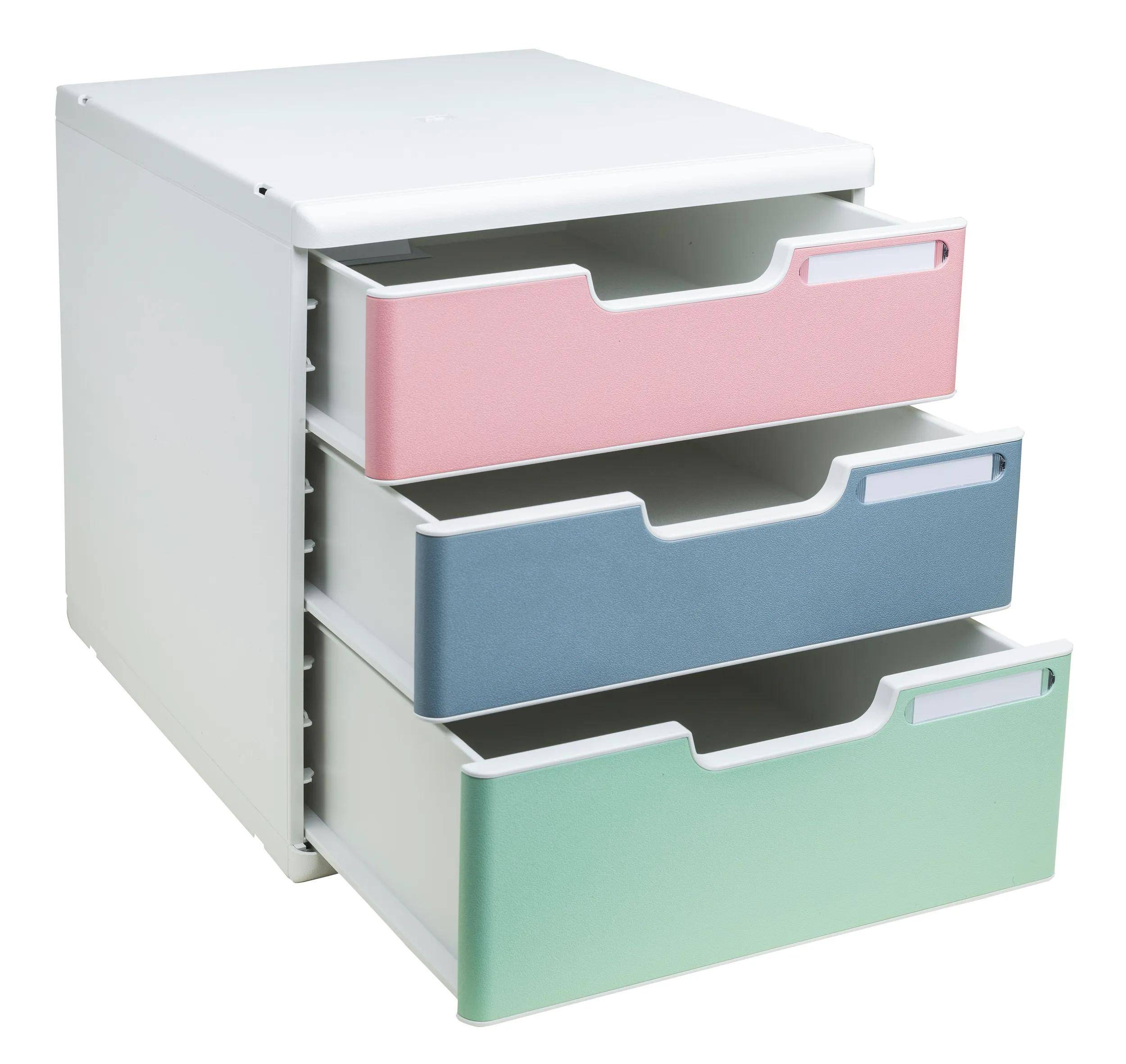 Exacompta Schubladenbox Modulo, 3 Schubladen, AutentiK Farben sortiert 325303D