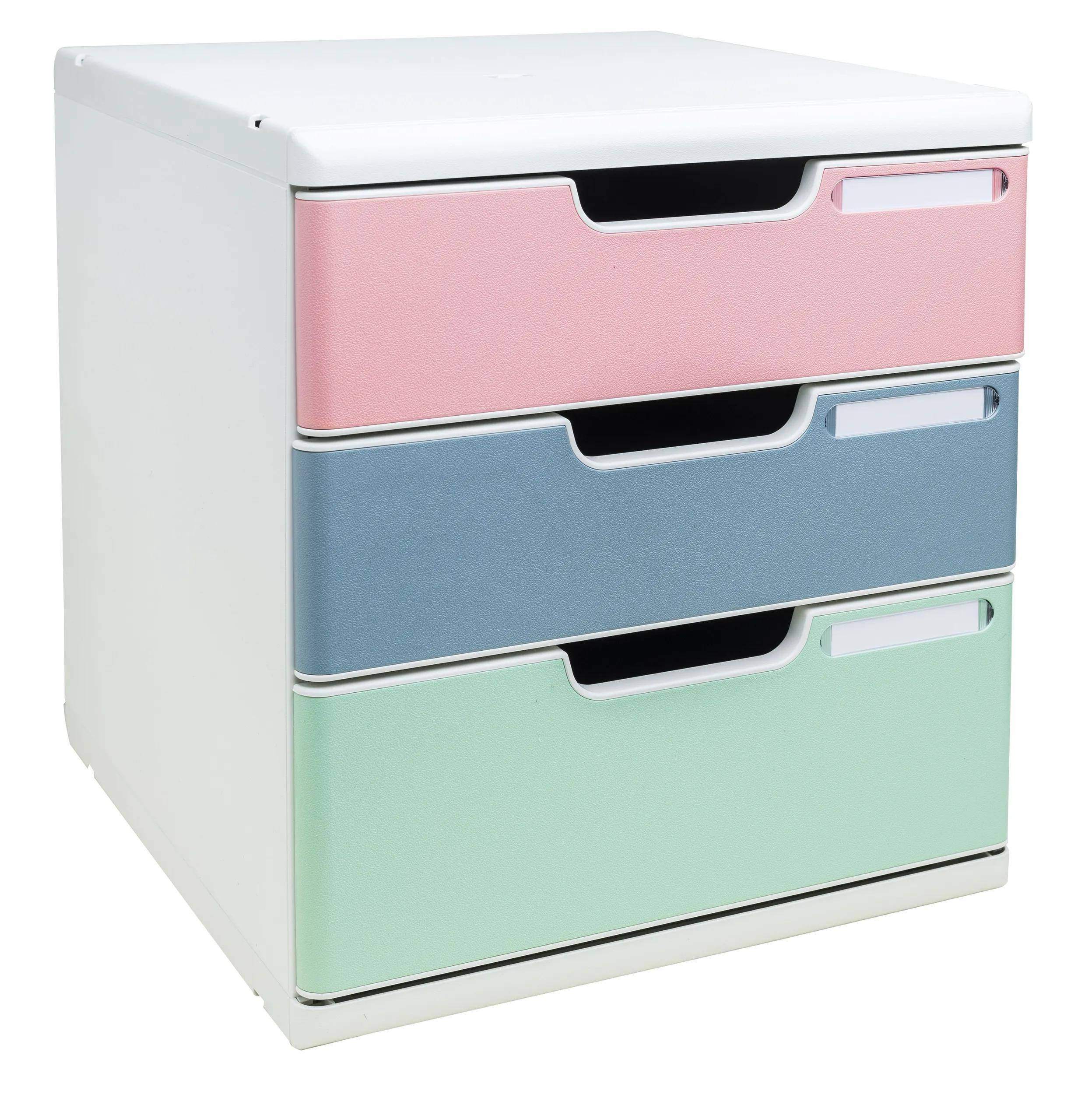 Exacompta Schubladenbox Modulo, 3 Schubladen, AutentiK Farben sortiert 325303D