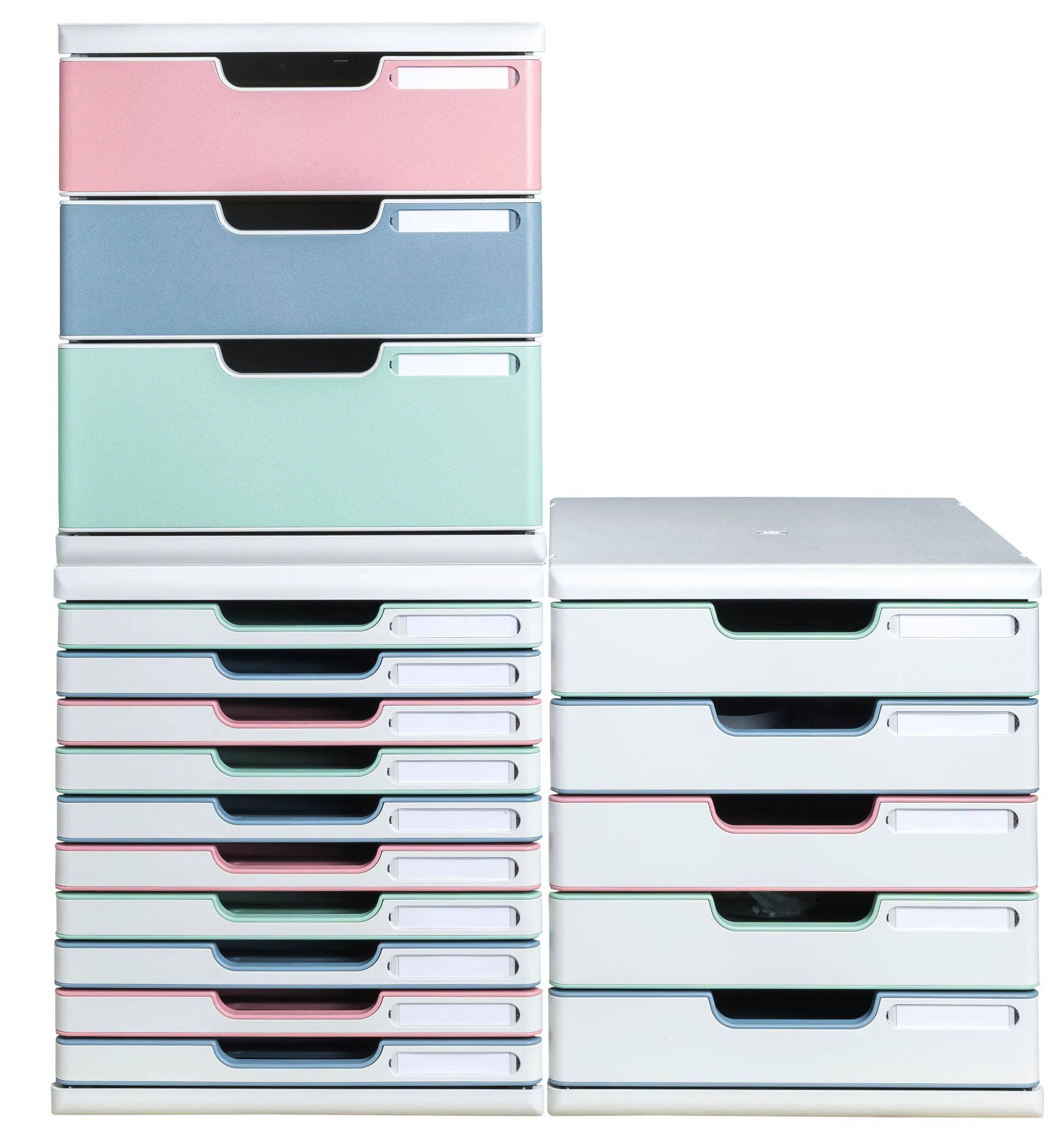 Exacompta Schubladenbox Modulo, 3 Schubladen, AutentiK Farben sortiert 325303D