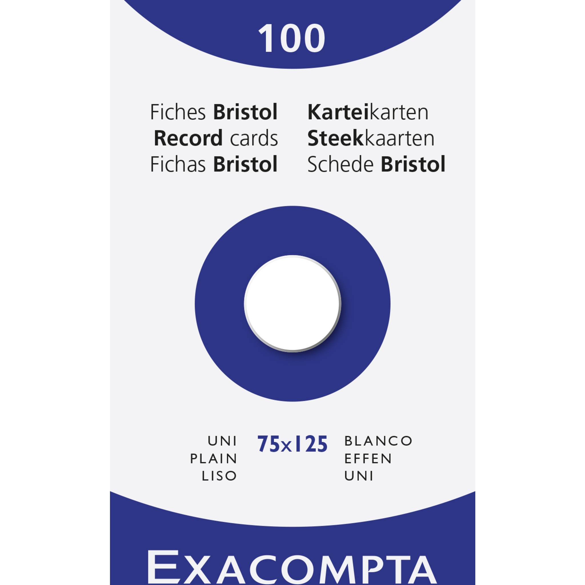 Exacompta Karteikarten 100 Stück 75x125 - Weiß - 13301E