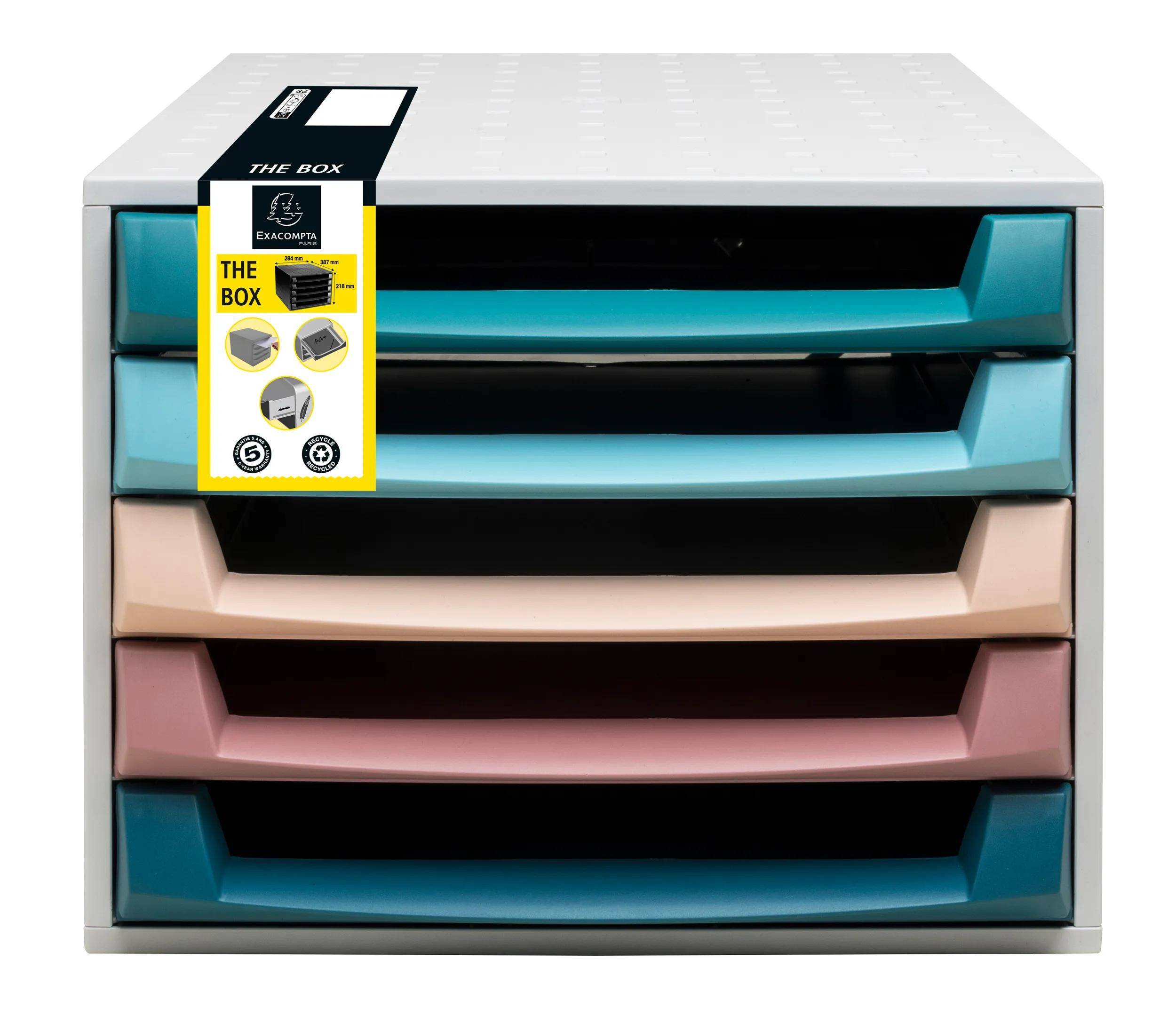 Exacompta Schubladenbox, The Box, Skandi - Farben sortiert - 221606D