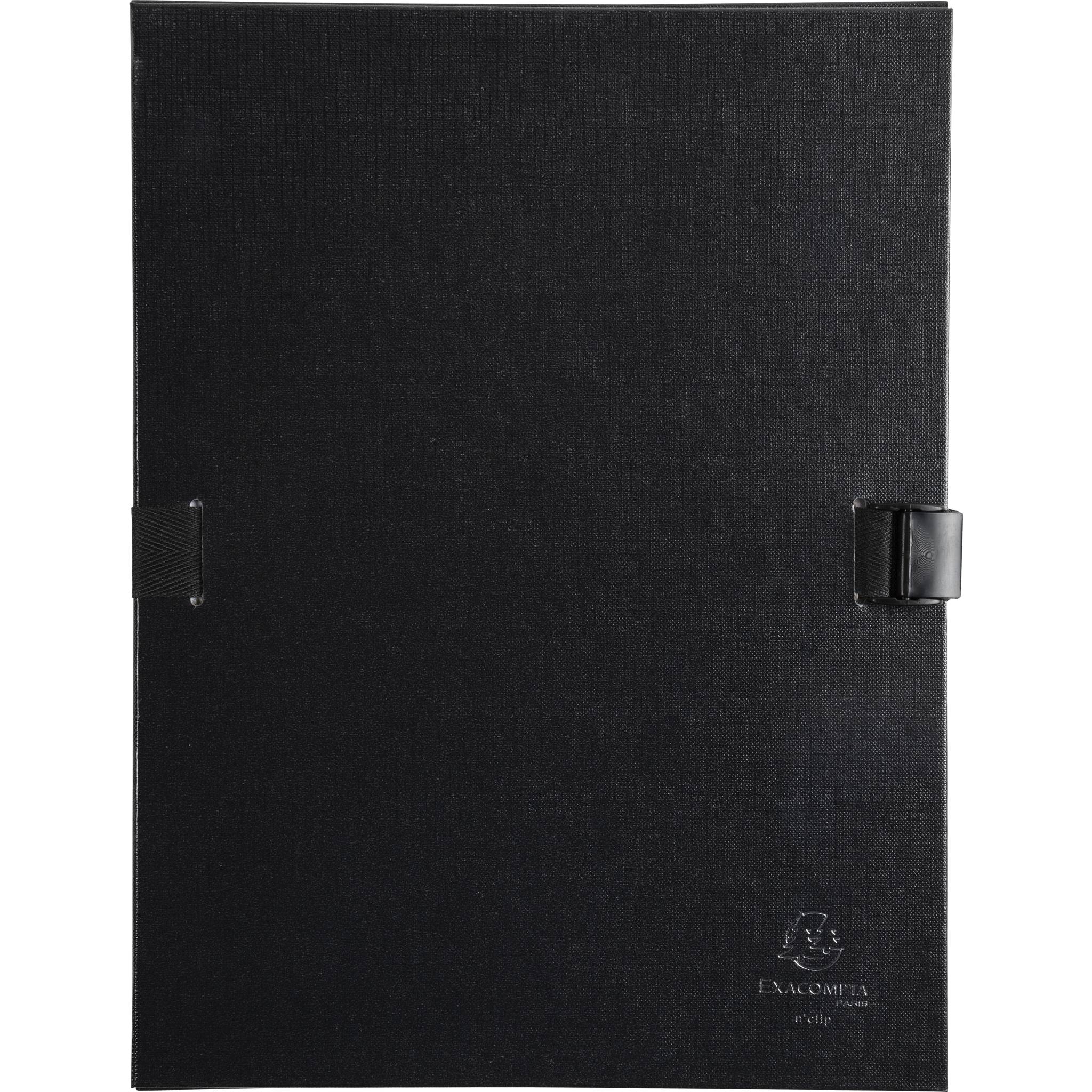 Exacompta 10x Präsentationsmappe dehnbar Rücken N'CLIP - Schwarz - 21501E