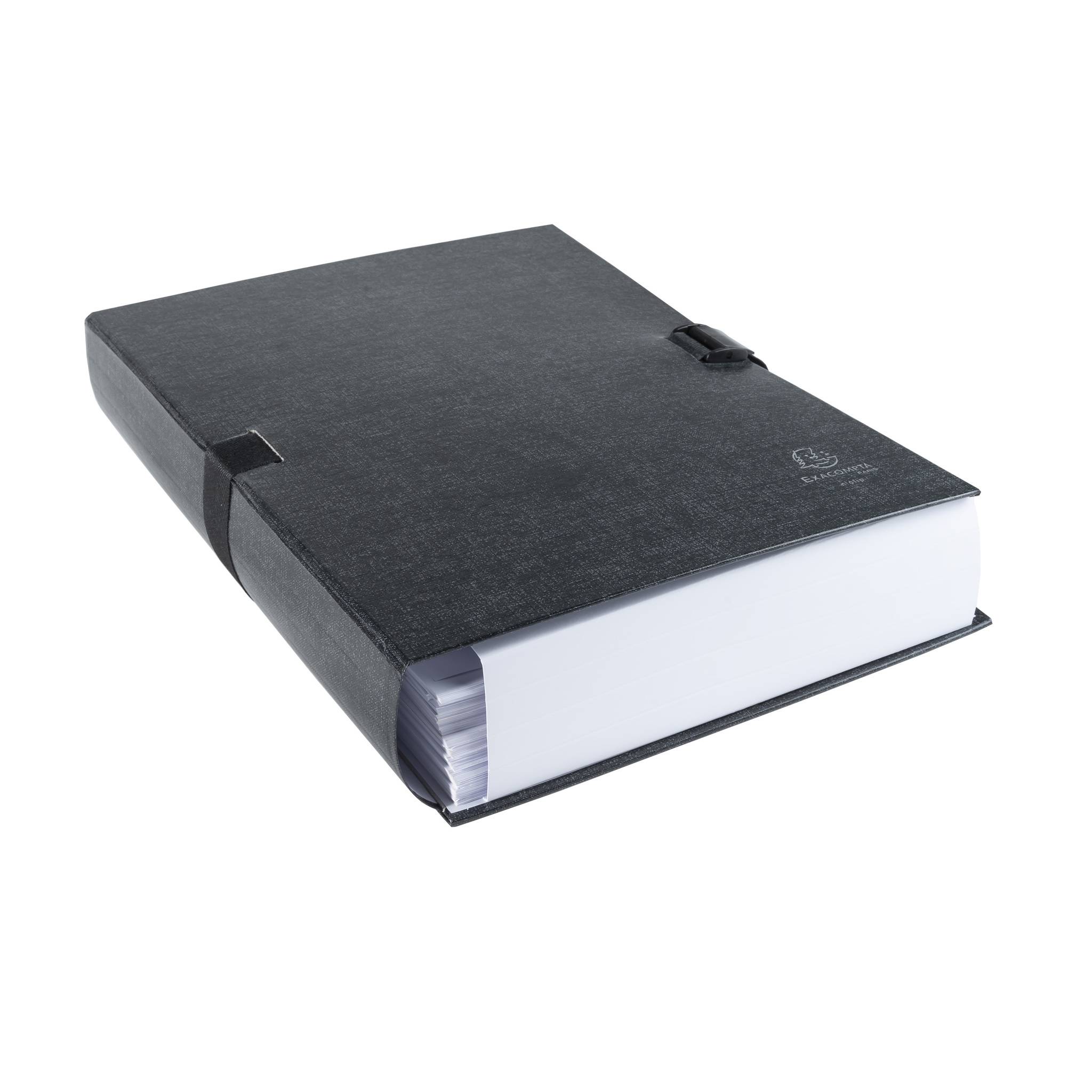 Exacompta 10x Präsentationsmappe dehnbar Rücken N'CLIP - Schwarz - 21501E