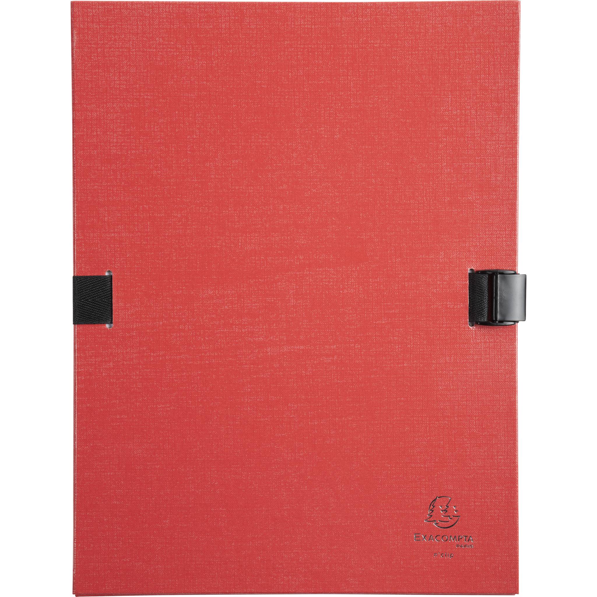 Exacompta 10x Präsentationsmappe dehnbar Rücken N'CLIP - Rot - 21509E