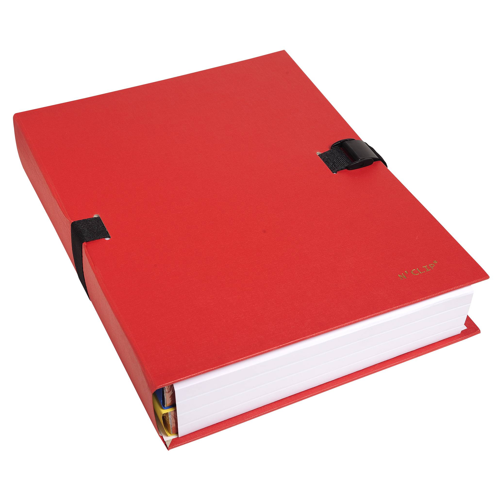 Exacompta 10x Präsentationsmappe dehnbar Rücken N'CLIP - Rot - 21509E