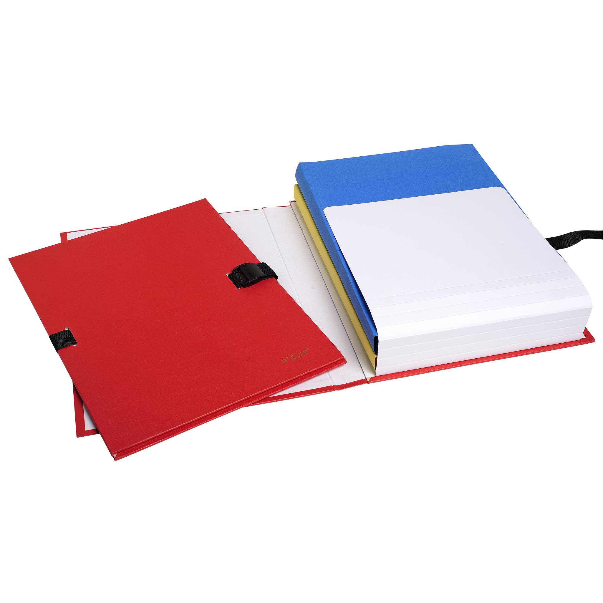 Exacompta 10x Präsentationsmappe dehnbar Rücken N'CLIP - Rot - 21509E