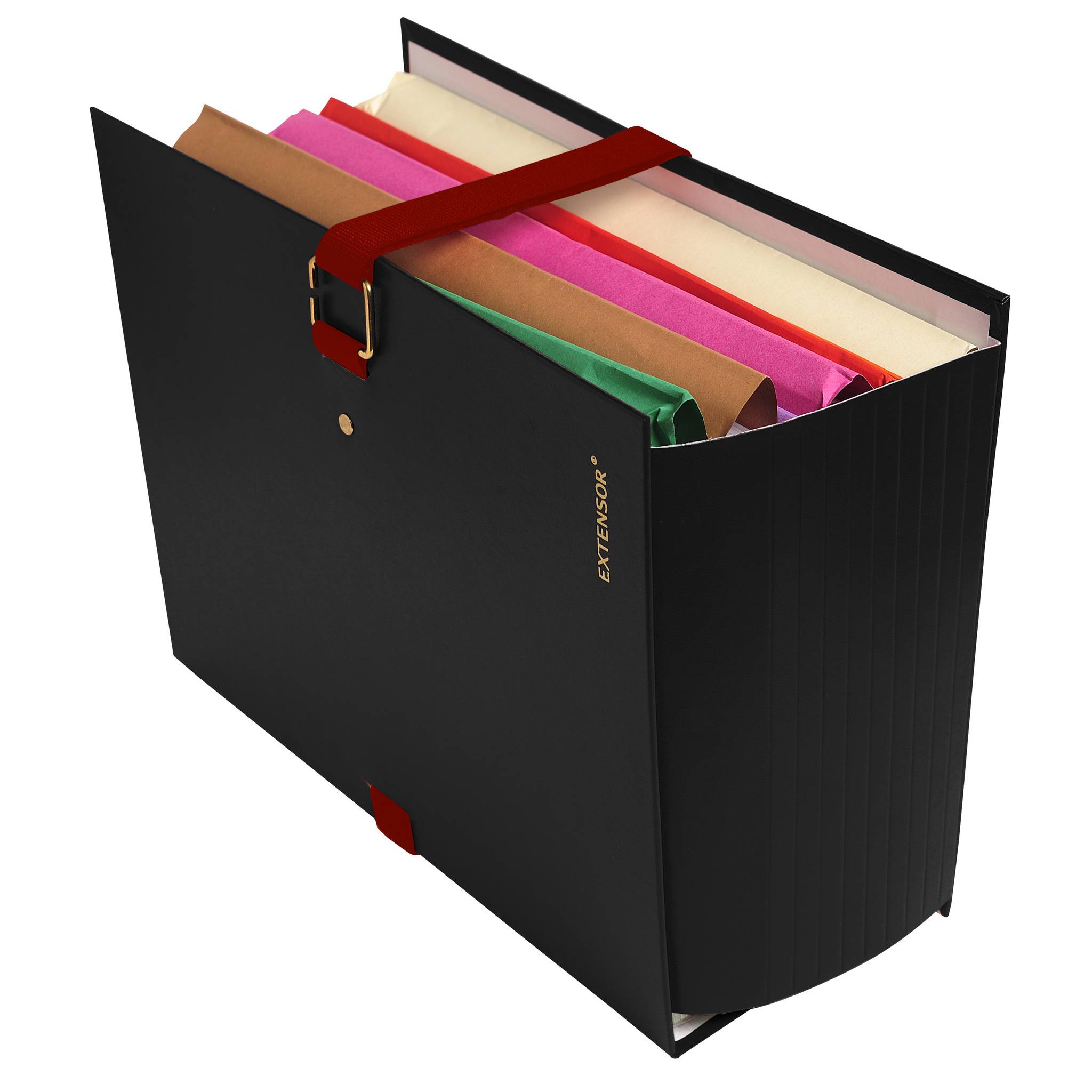 Exacompta 10x Präsentationsmappe Dehnbar Rücken EXTENSOR® - Schwarz - 22001E