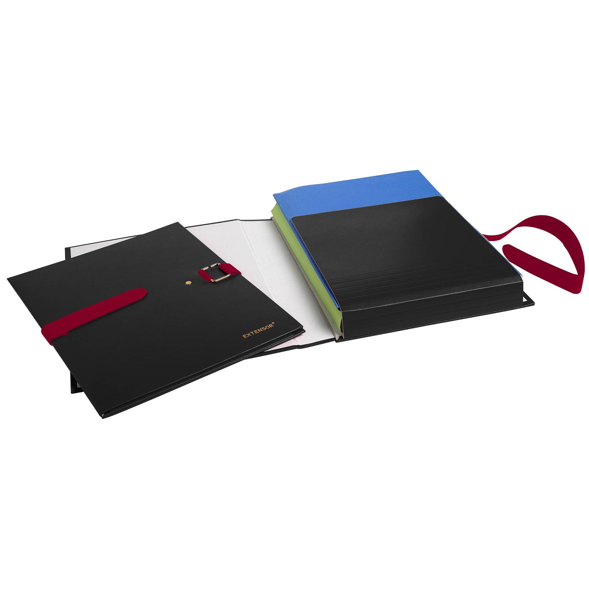 Exacompta 10x Präsentationsmappe Dehnbar Rücken EXTENSOR® - Schwarz - 22001E