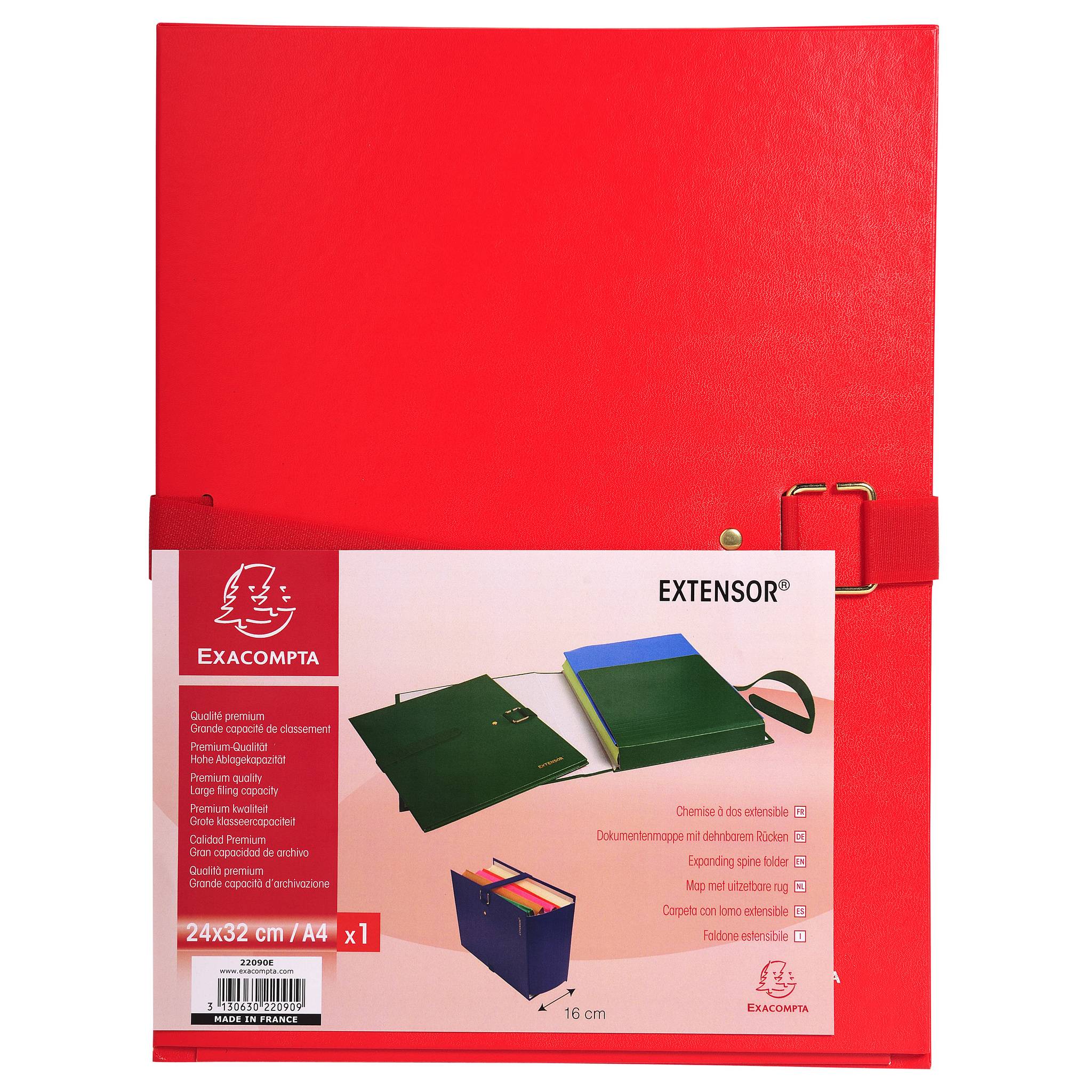 Exacompta 10x Präsentationsmappe Dehnbar Rücken EXTENSOR® - Rot - 22009E