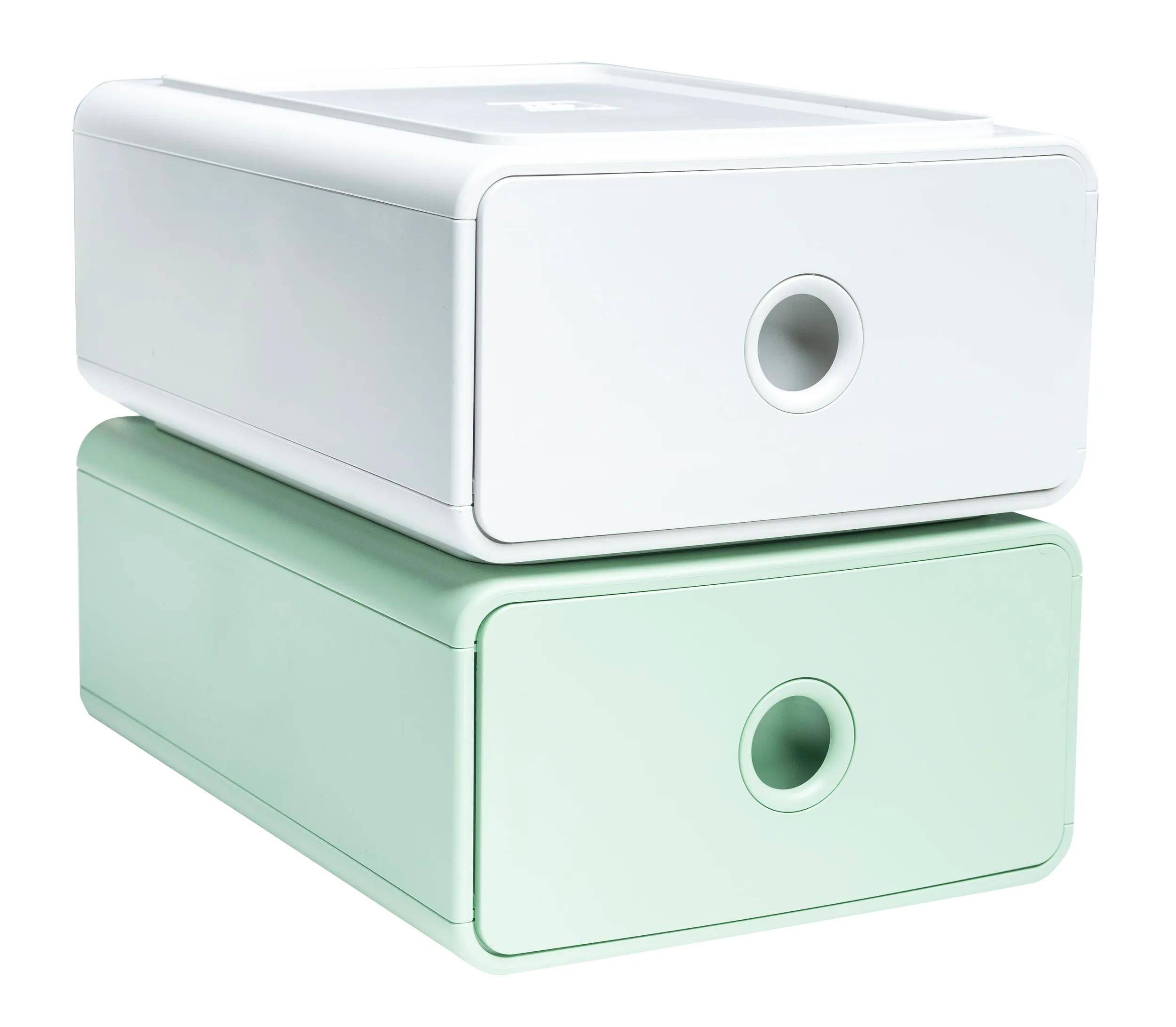 Exacompta 3x Ablagemodul Tiny Box, 1 Schublade, AutentiK - Weiß - 315413D