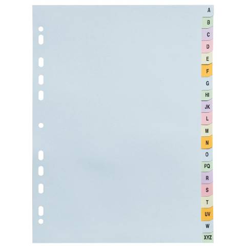 Exacompta 2621E 20x Register A-Z A4 Manila 160g pastell