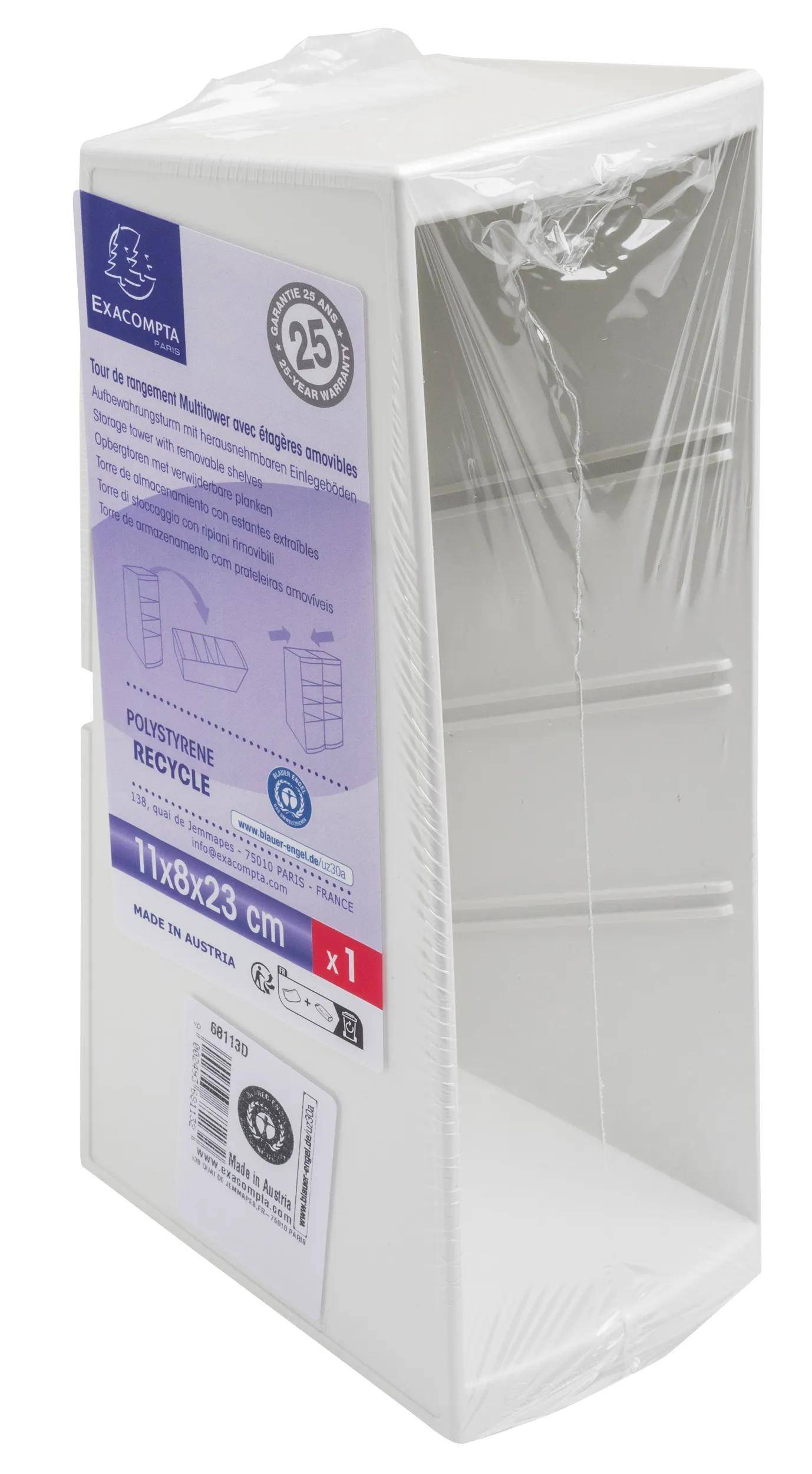 Exacompta 68113D 4x Aufbewahrung MultiTower Autentik Weiß