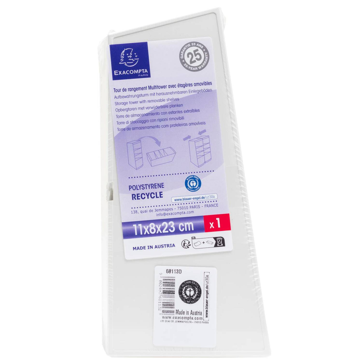 Exacompta 68113D 4x Aufbewahrung MultiTower Autentik Weiß
