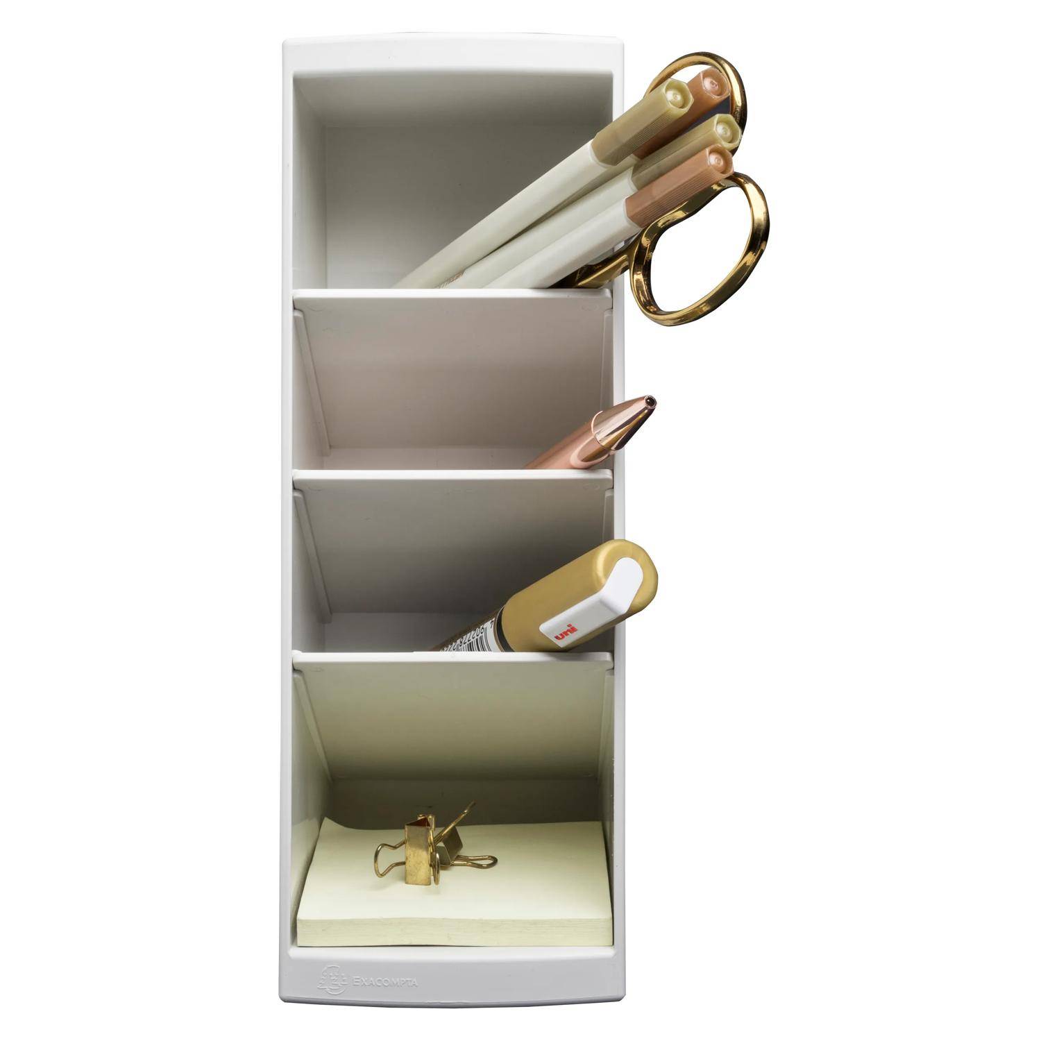 Exacompta 68113D 4x Aufbewahrung MultiTower Autentik Weiß