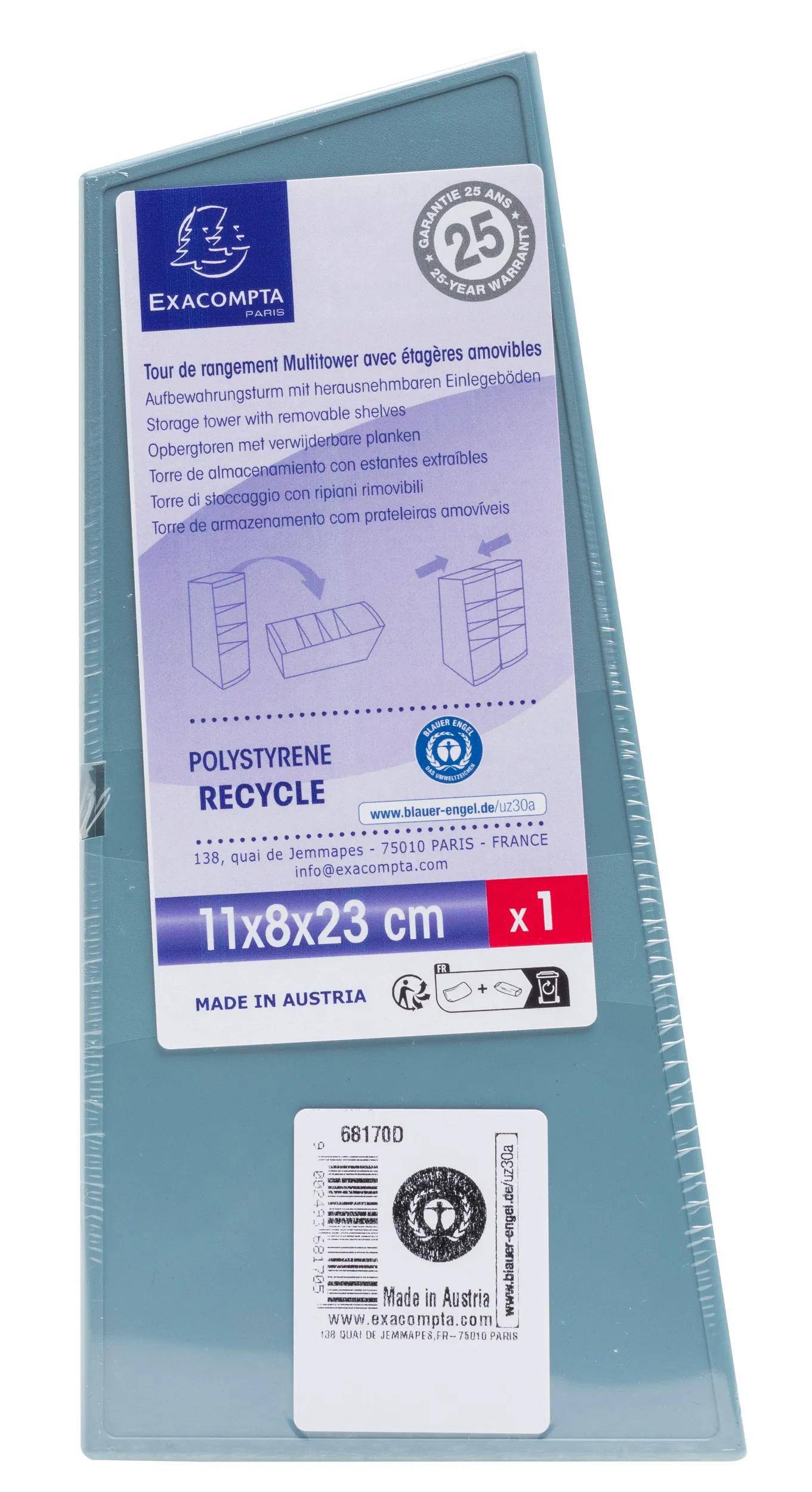 Exacompta 68170D 4x Aufbewahrung MultiTower Autentik Grau