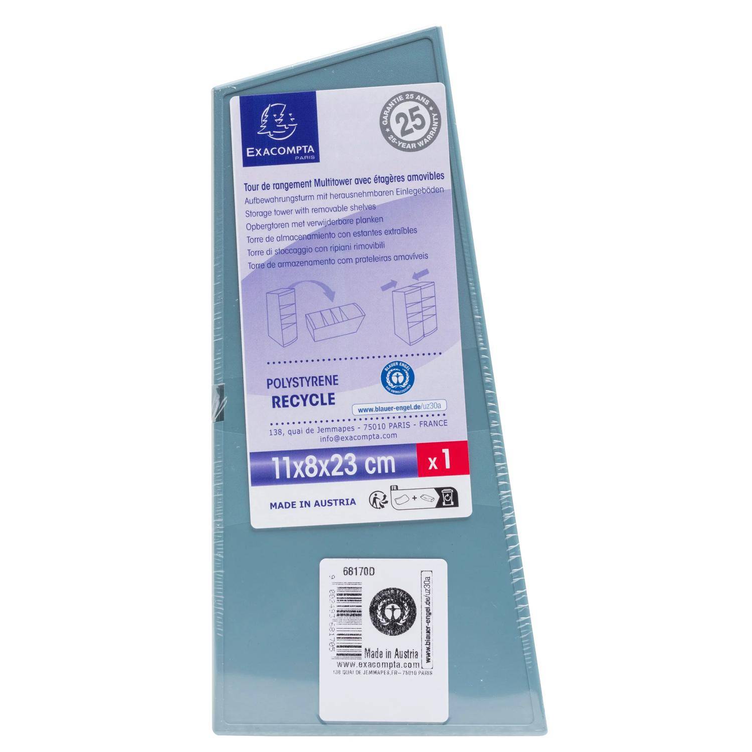 Exacompta 68170D 4x Aufbewahrung MultiTower Autentik Grau