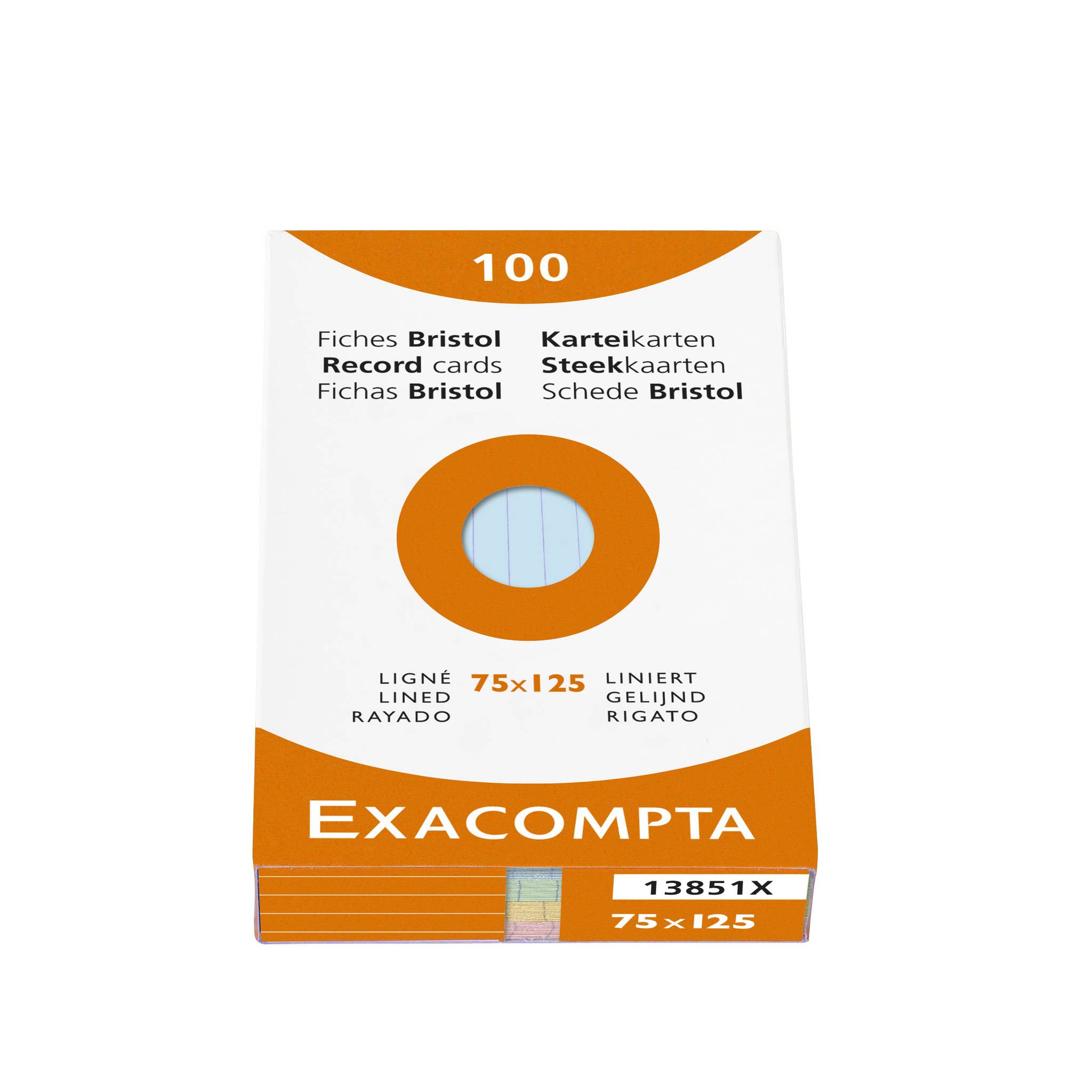 Exacompta 13851X 10x Karteikarten 7,5x12, - Farben sortiert