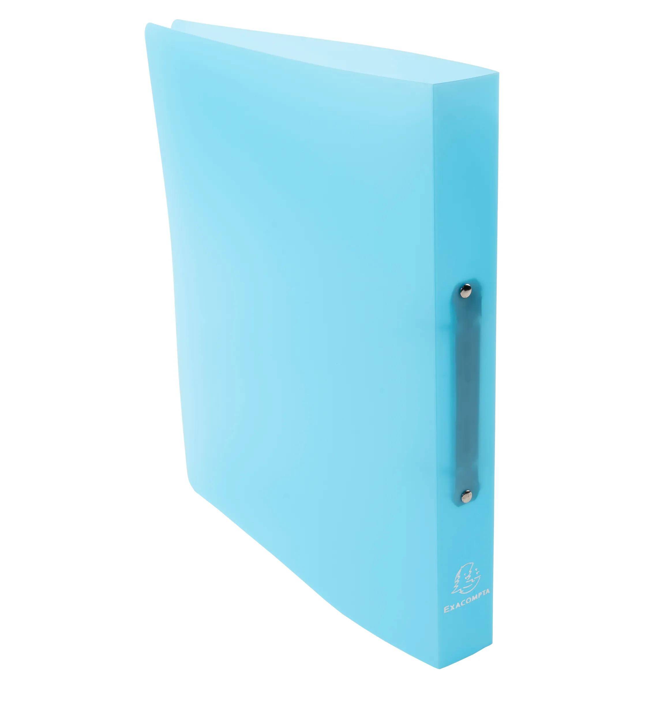 Exacompta 54972E 15x Ringbuch 2R 30mm PP A4 Chrom Pastel Blau
