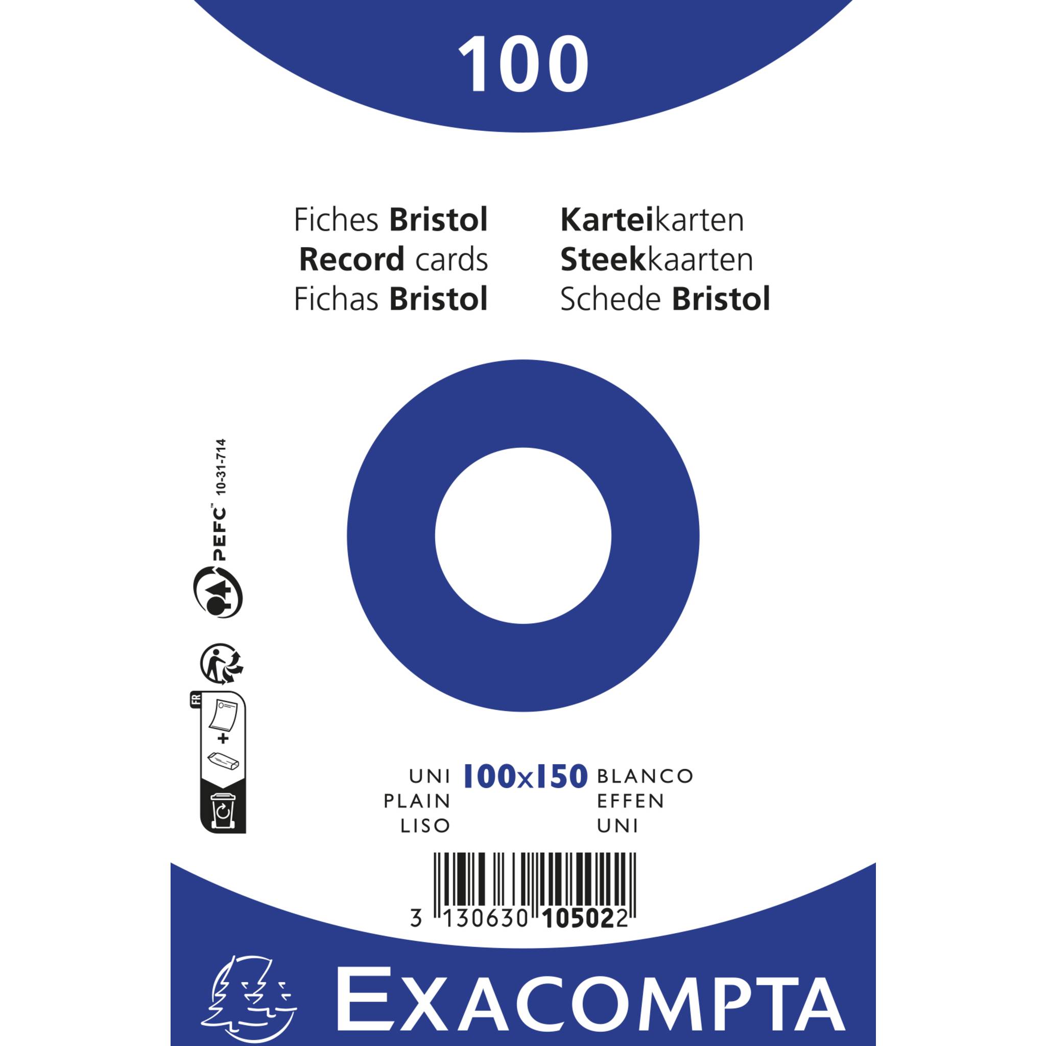 Exacompta 10502E 20x Karteikarten 100x150 Weiß