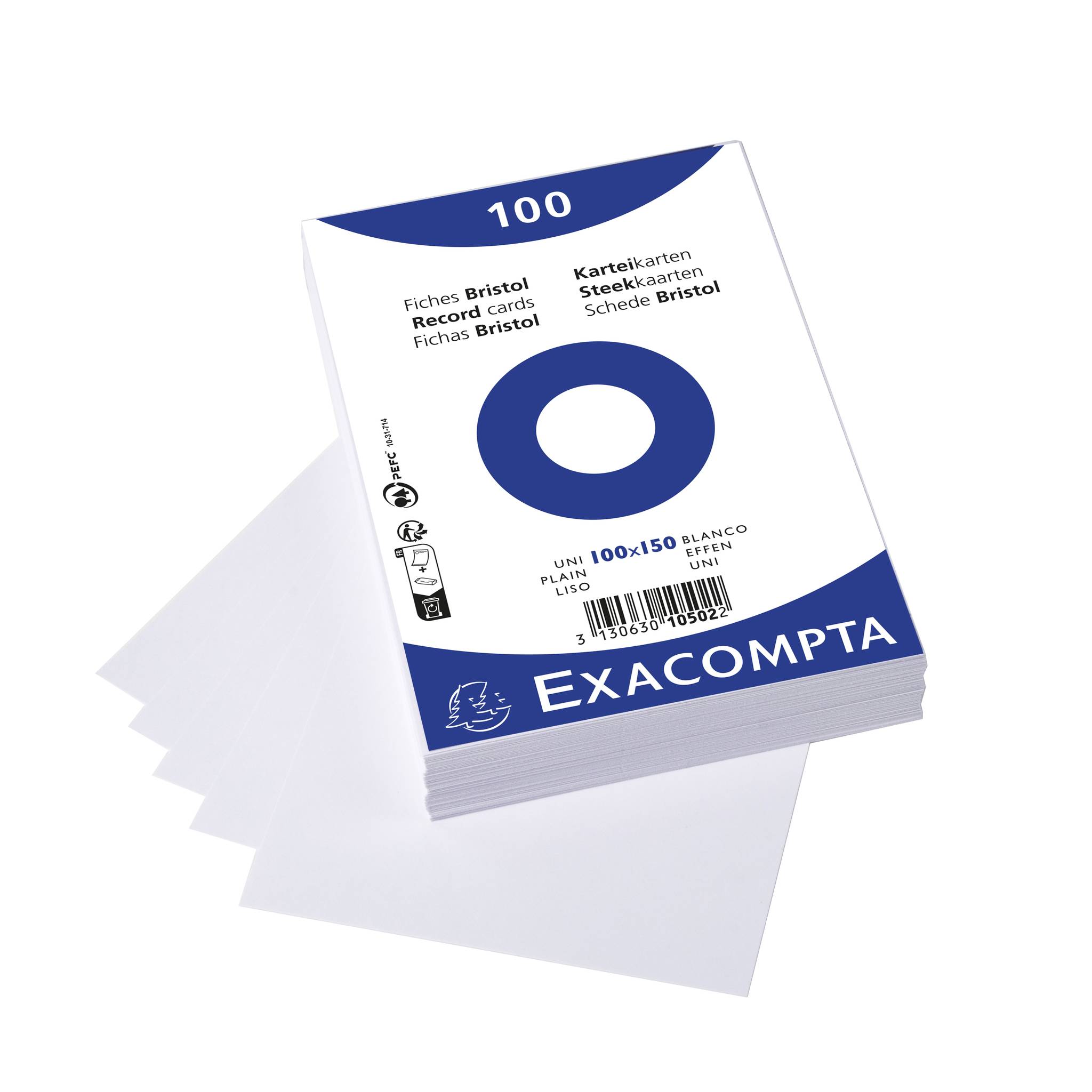 Exacompta 10502E 20x Karteikarten 100x150 Weiß