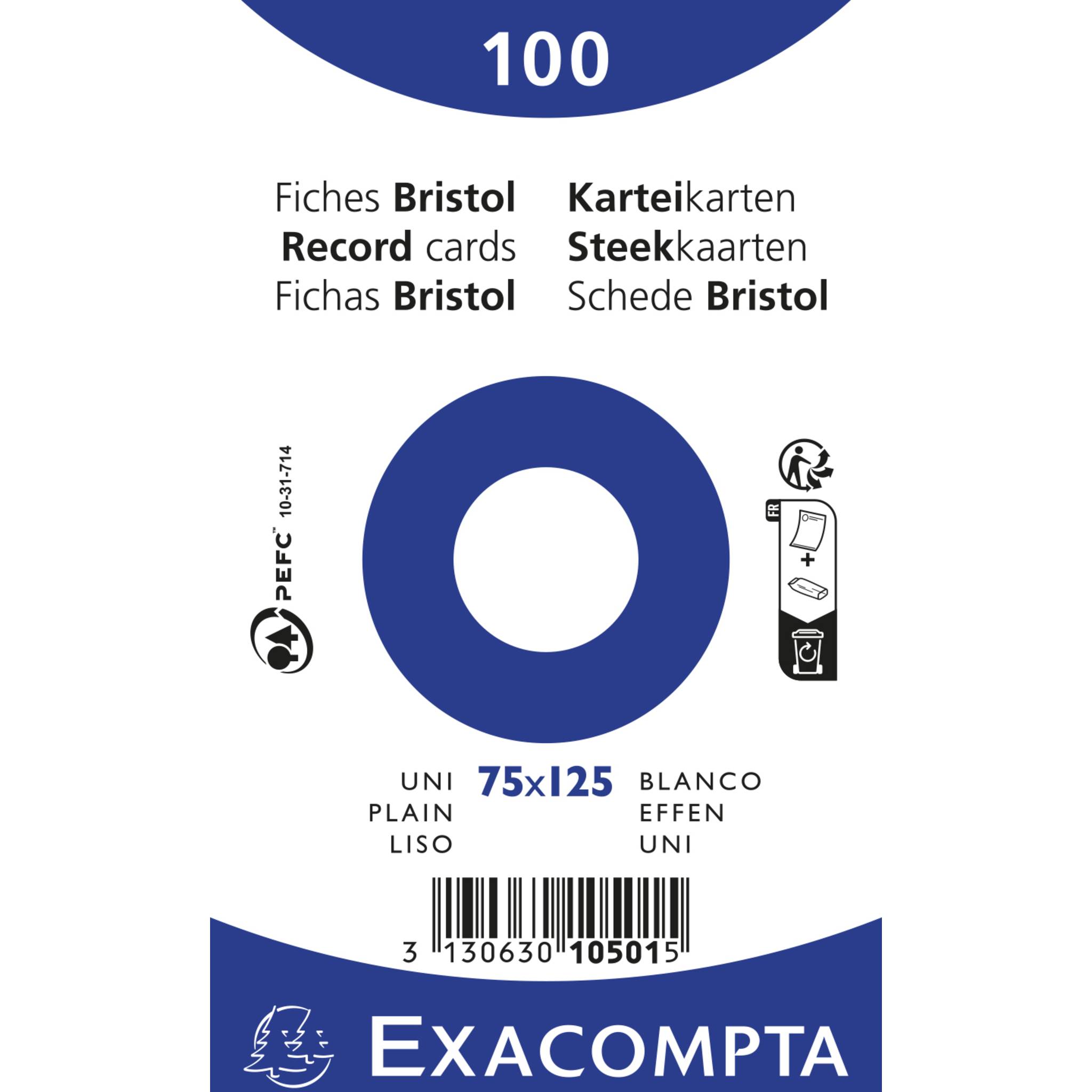 Exacompta 10501E 20x Karteikarten 75x125- Weiß