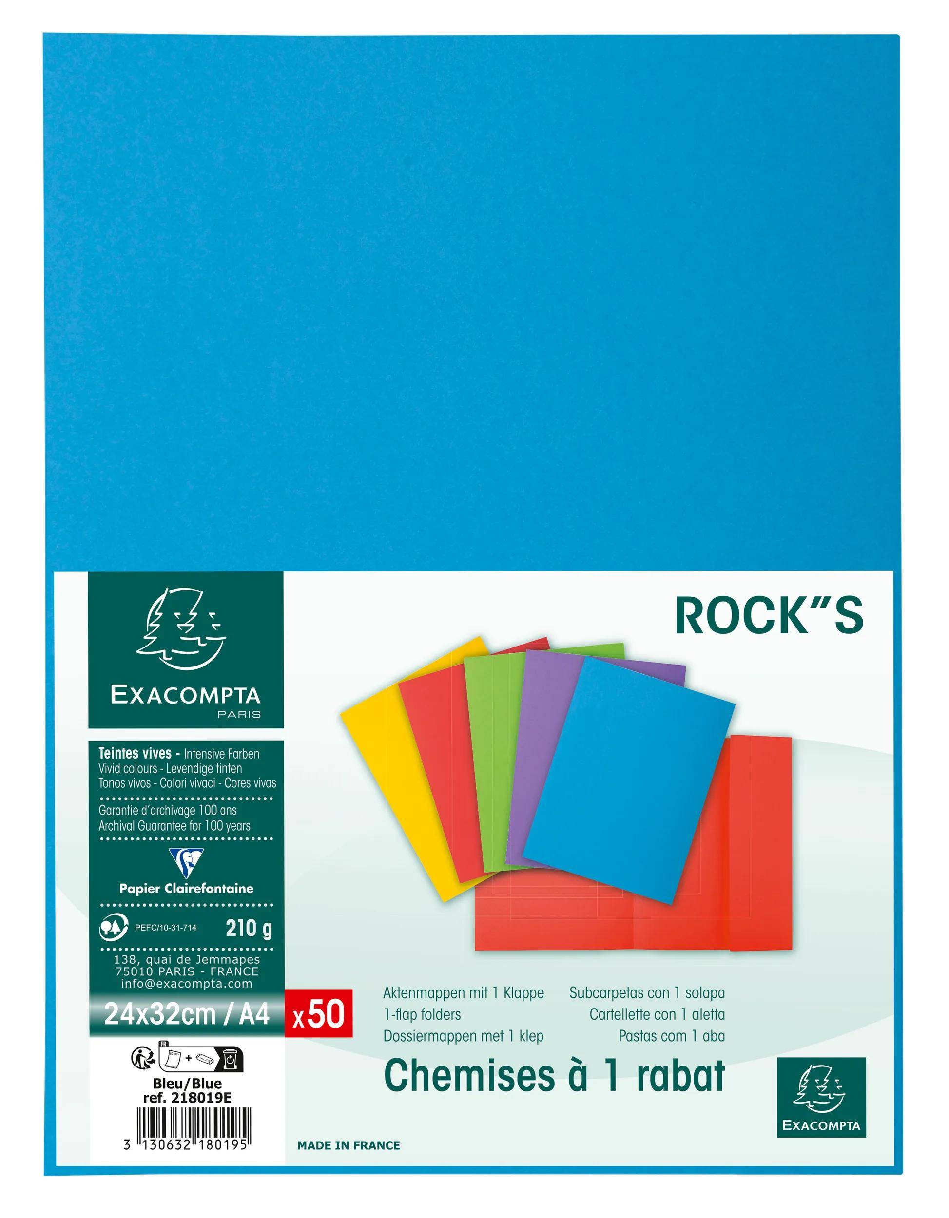 Exacompta 218019E 5x AD A4 Rock´s 50St 1 Klap blau