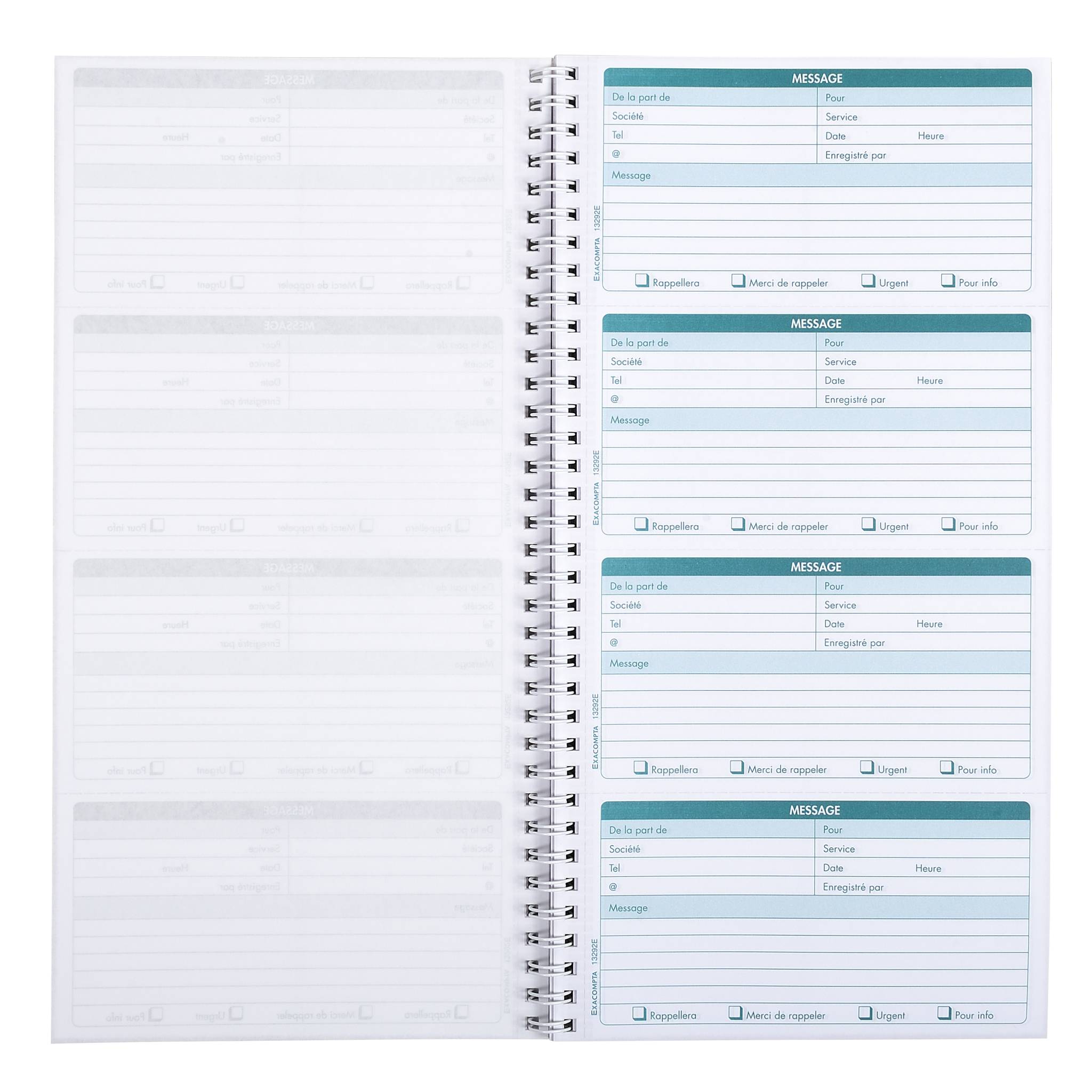 Exacompta 13292E 5x BLOCS MESSAGES SPIR. 29.7X14.8 50D