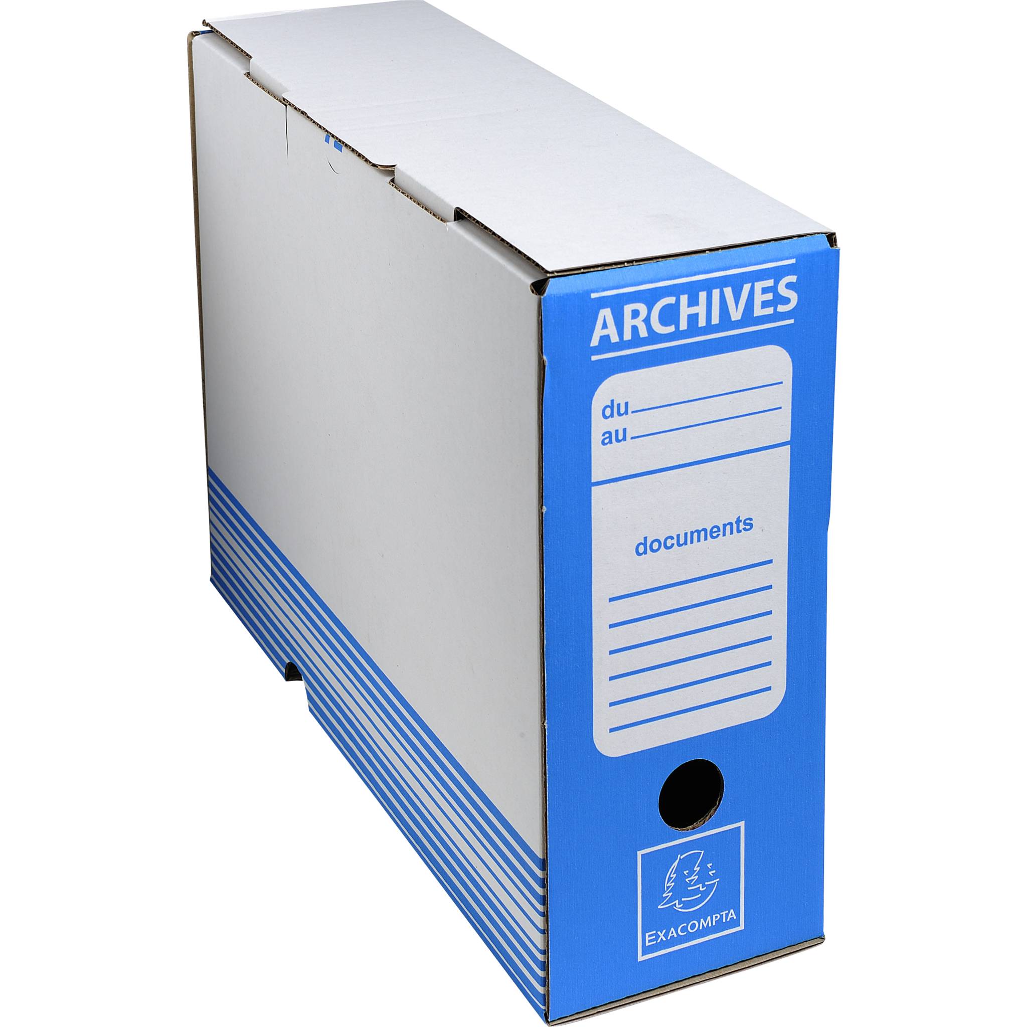 Exacompta 261005H 50x Exacompta Archivschachtel Wellpappe Blau